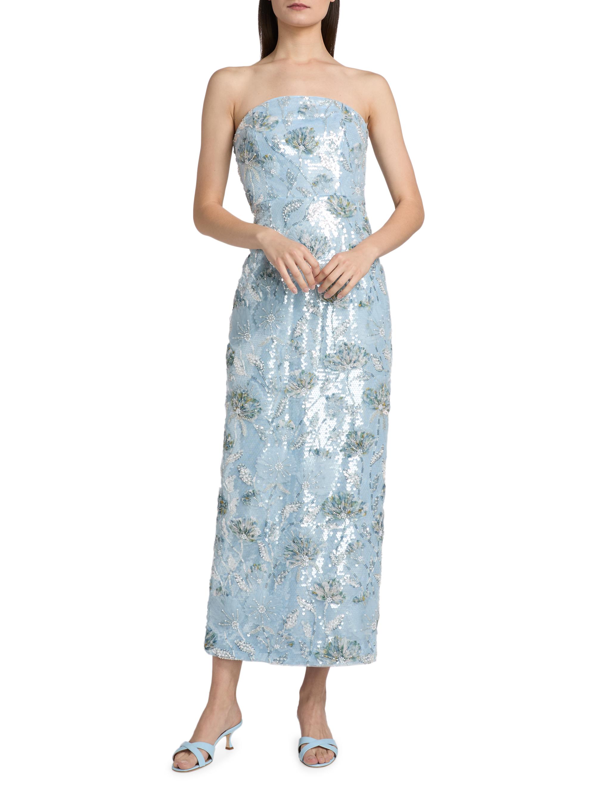 Milly Jasmine Sequined Strapless Column Dress | Saks Fifth Avenue