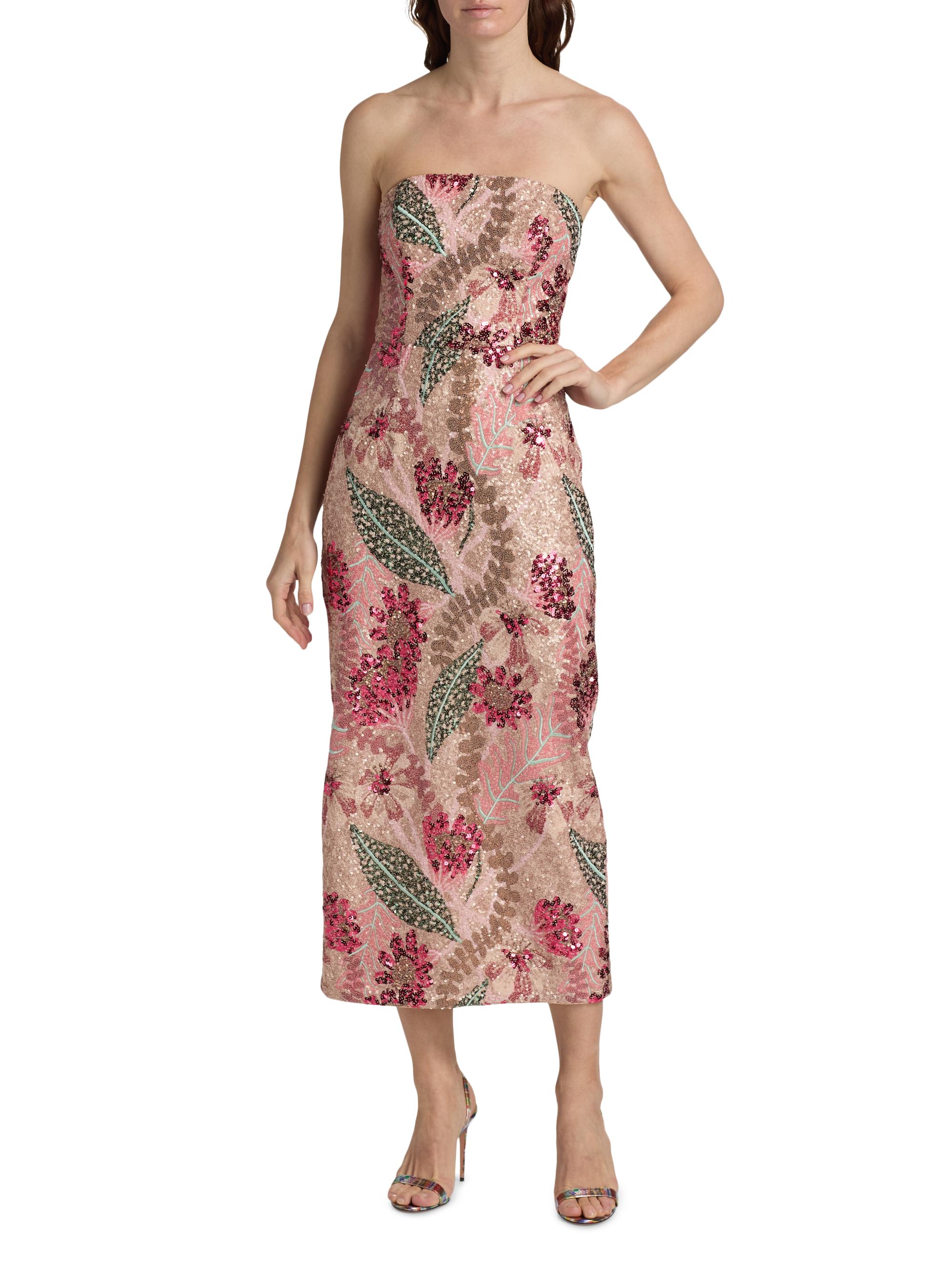 green emerald velvet dress Eyelet Lace Strapless Midi Dress for Women in Emerald at Glik's , M