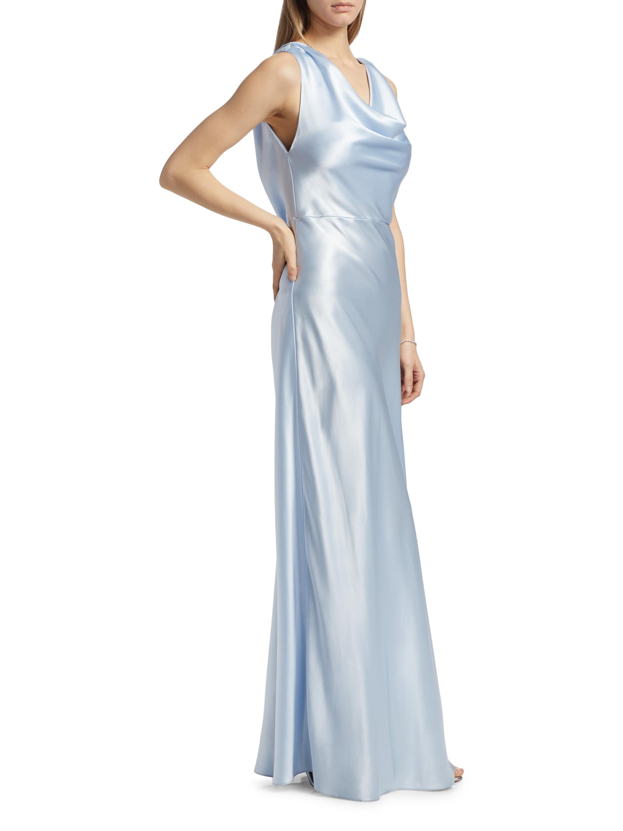 milly stella satin dress Milly Elsa Satin Cowl Neck Gown