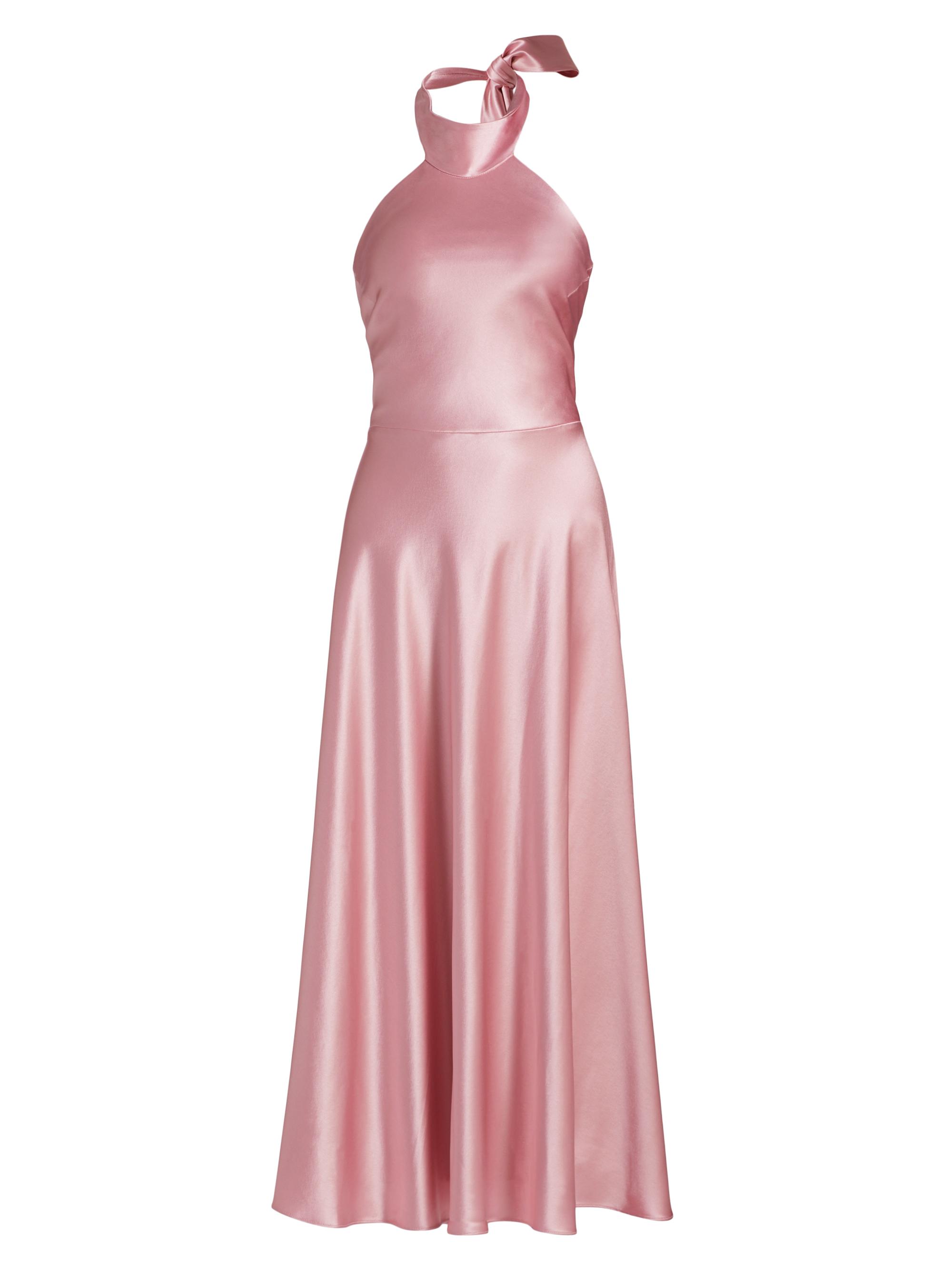 Milly Women's Aurora Satin Midi-Dress - Pink
