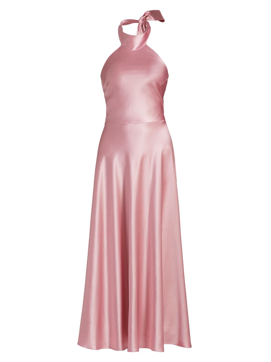 Milly Women's Aurora Satin Midi-dress In Pink