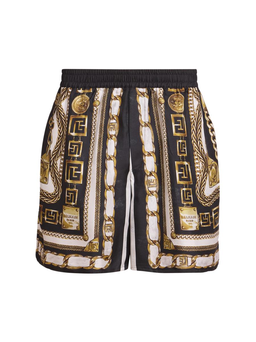 Balmain Men's Foulard Printed Shorts In Multi