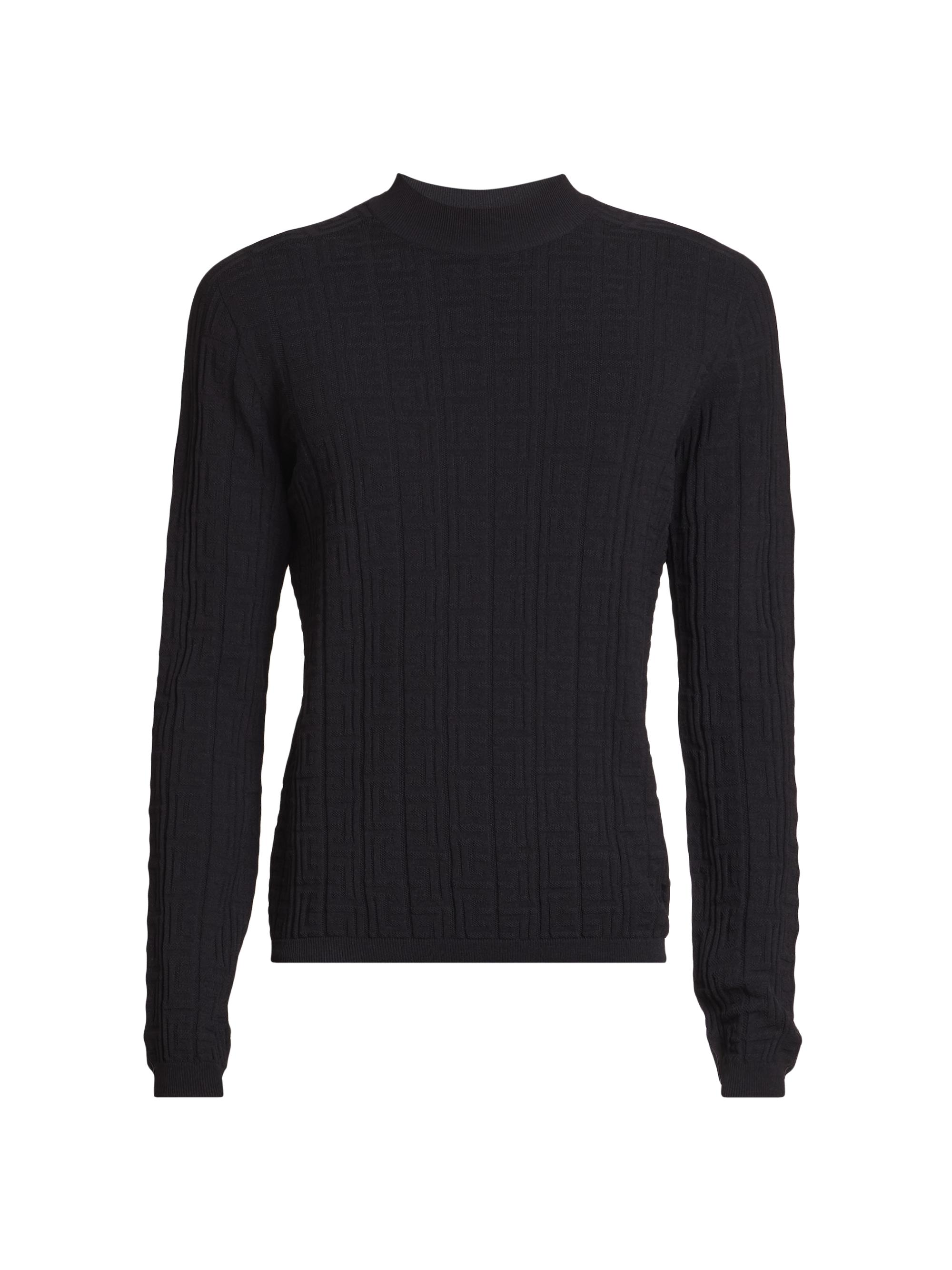 Emporio Armani Textured Wool Jacquard Crewneck Sweater | Saks