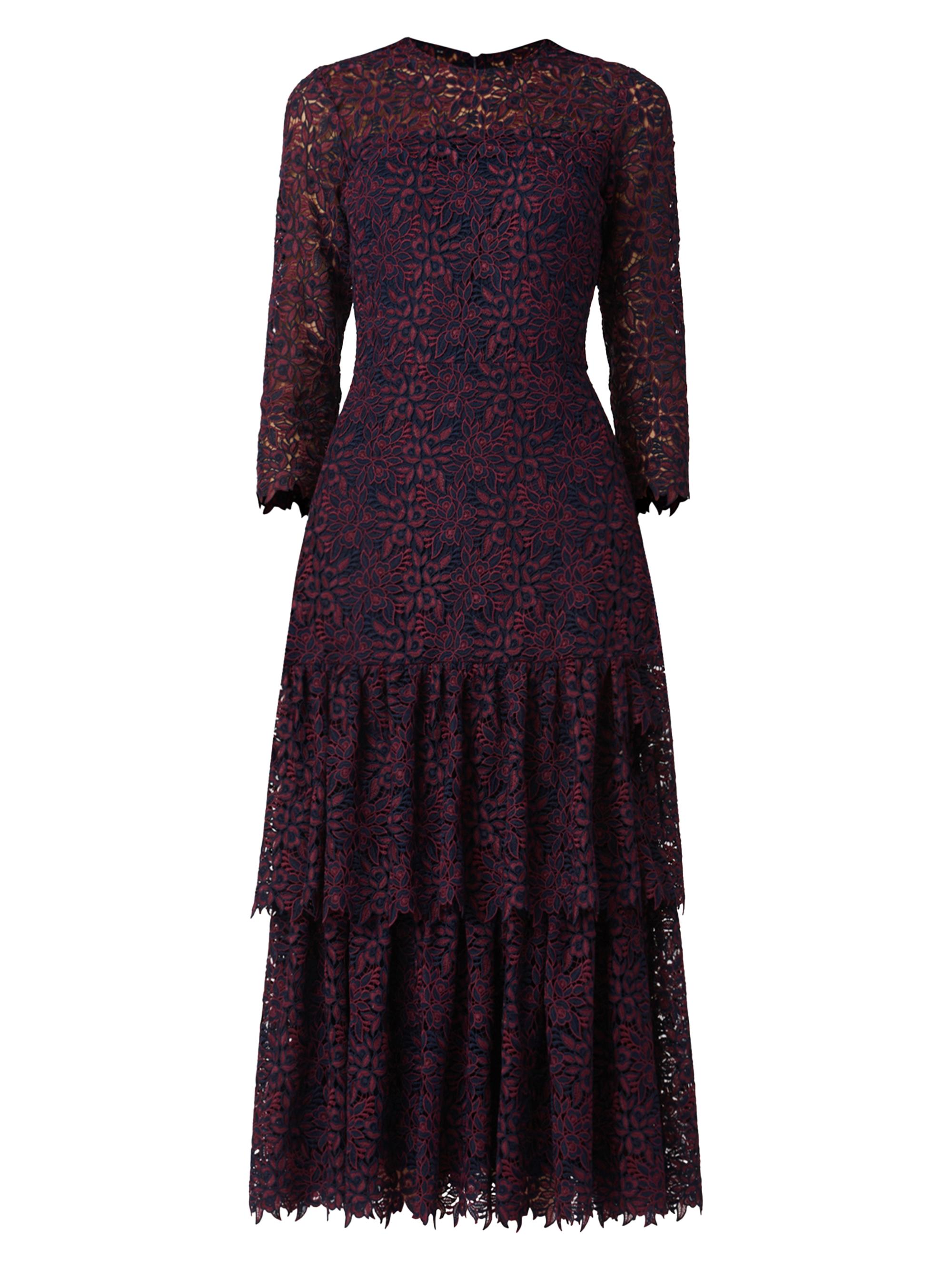 Shoshanna Women's Angeline Lace Maxi Dress - Bordeaux Navy