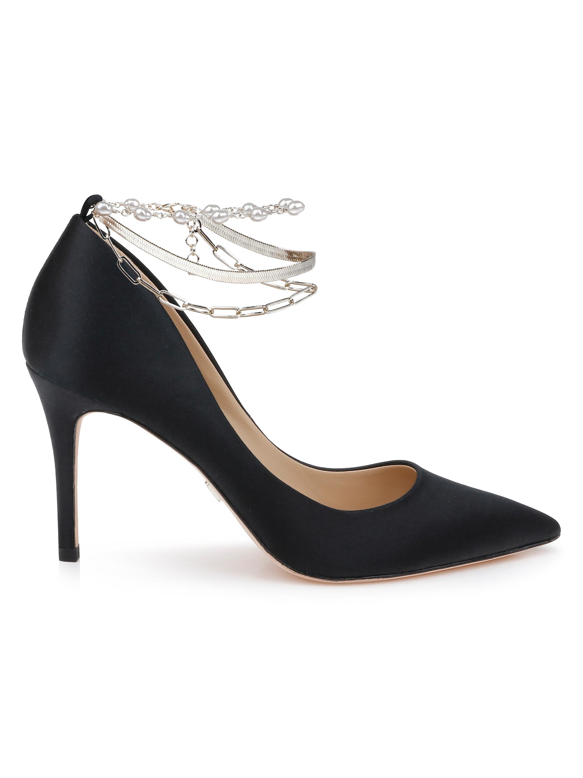 Badgley Mischka Women's Verna 85MM Satin Pumps - Black Satin
