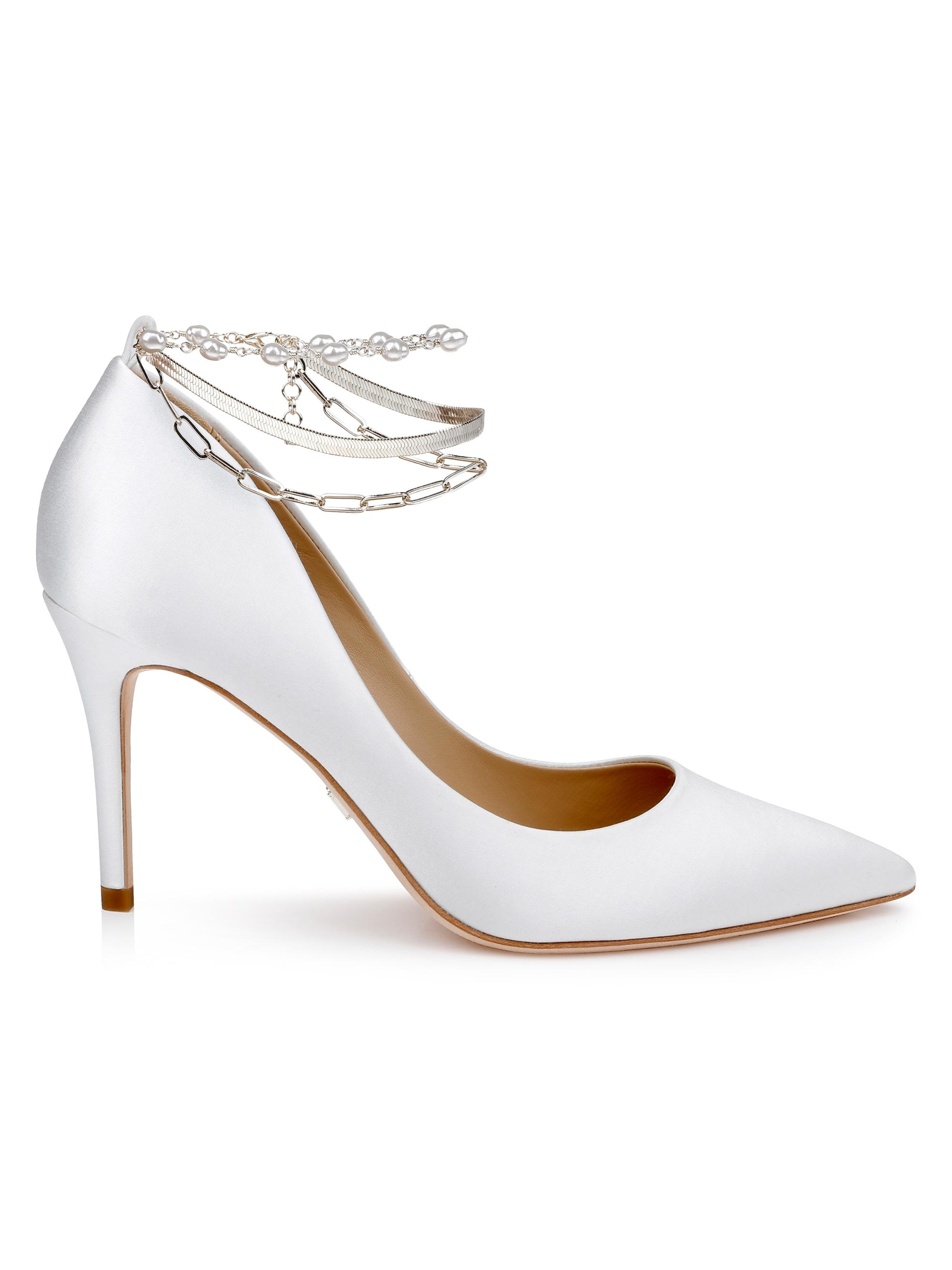 Badgley Mischka Women's Verna 5MM Satin Pumps - White Satin