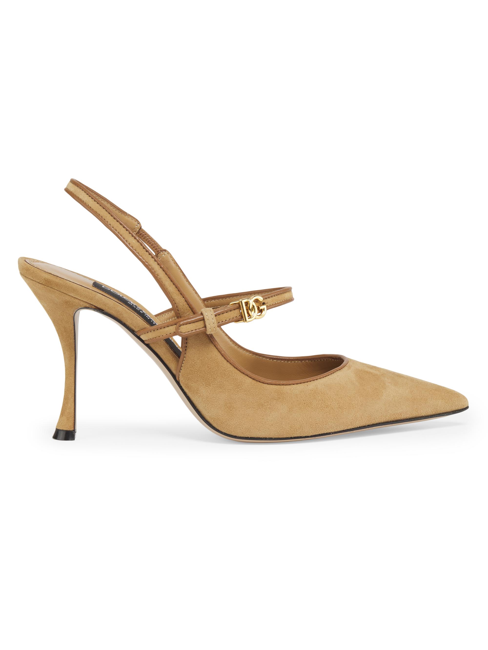 Dolce & Gabbana Women's Italian Tailoring DG Suede Pumps - Beige Camel