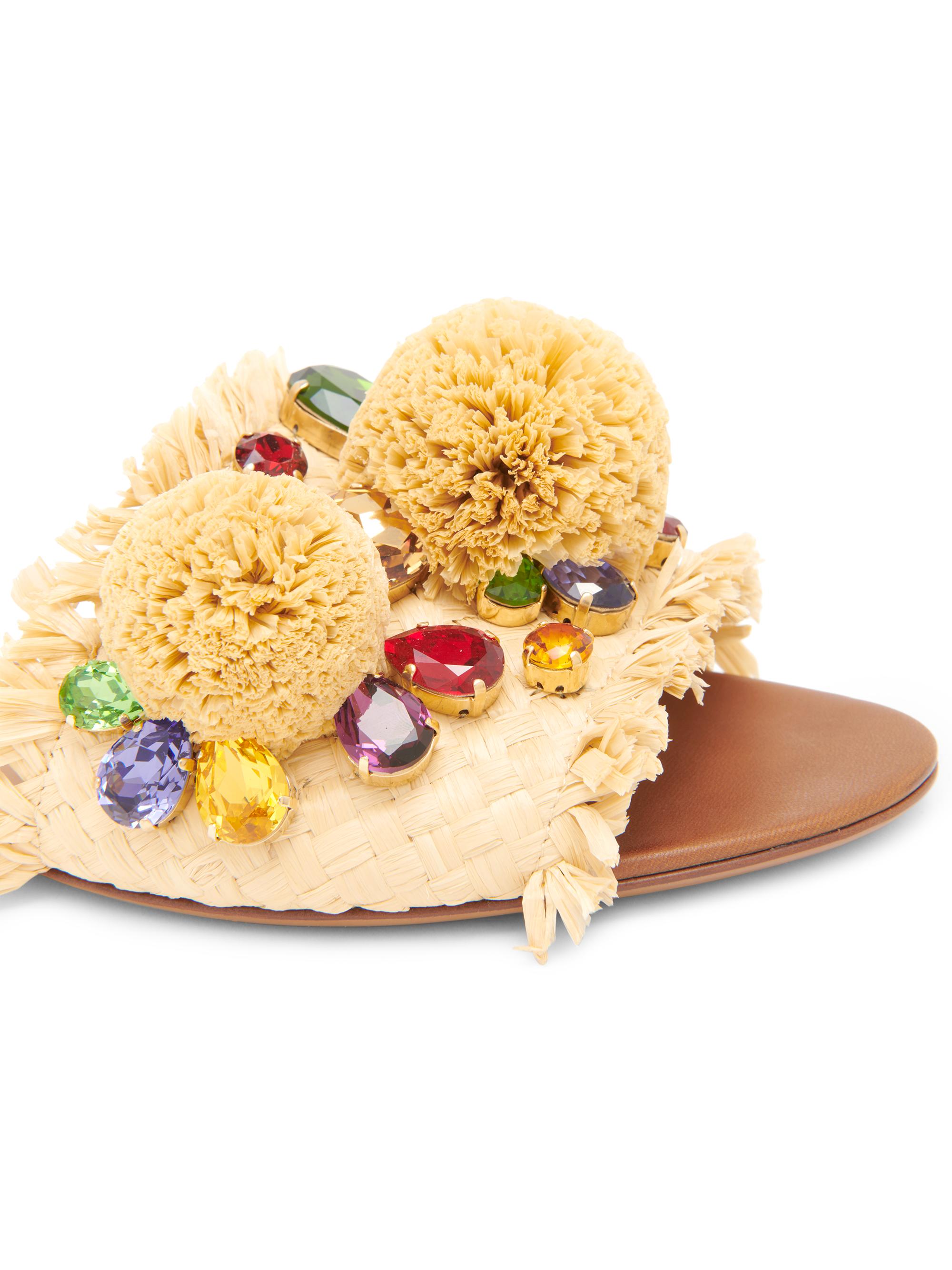 Dolce&Gabbana Flower-Detailed Raffia Sandals | Saks Fifth Avenue