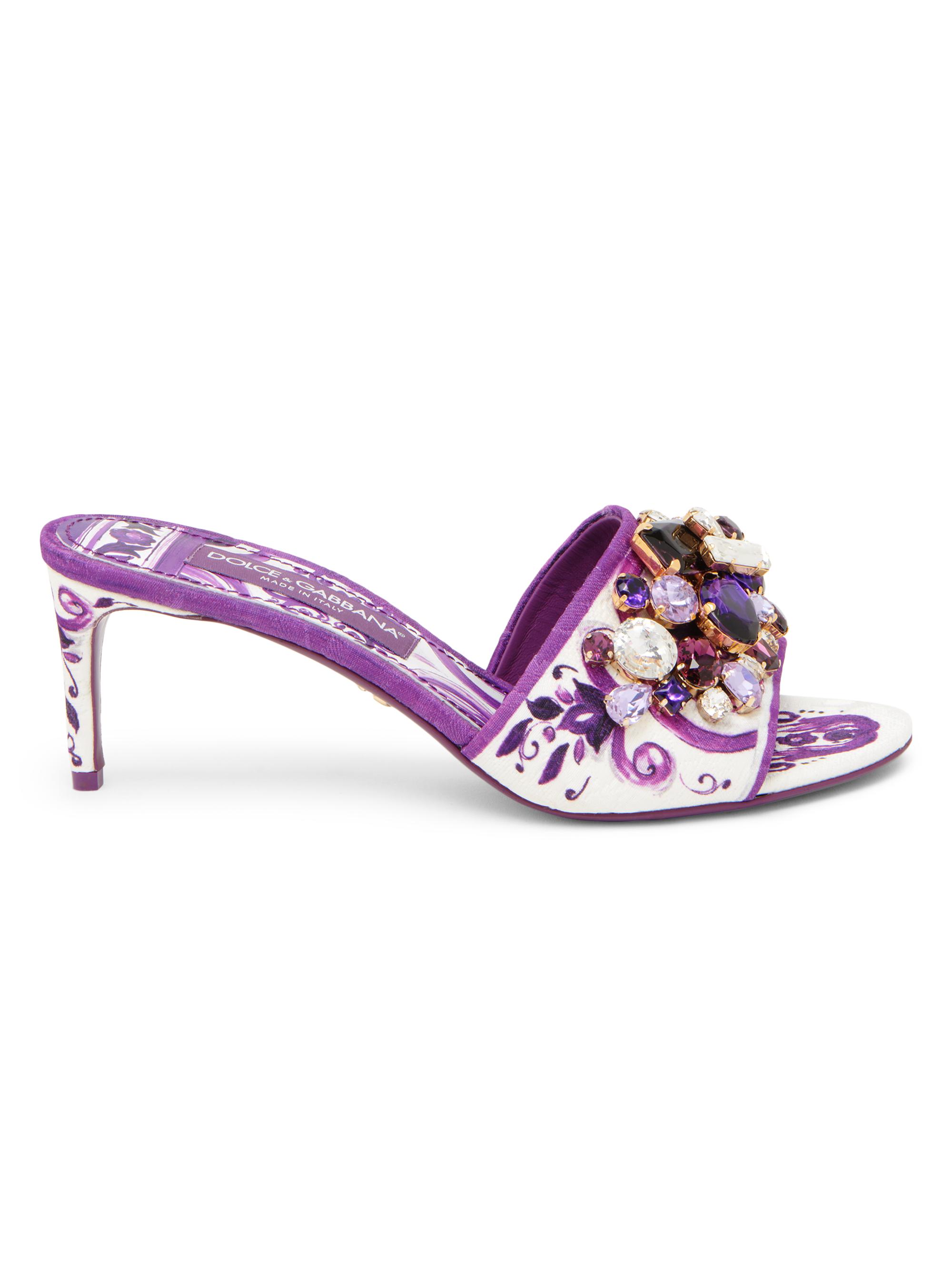 Dolce & Gabbana Women's Maiolica Embellished Sandals - Maiolica Viola