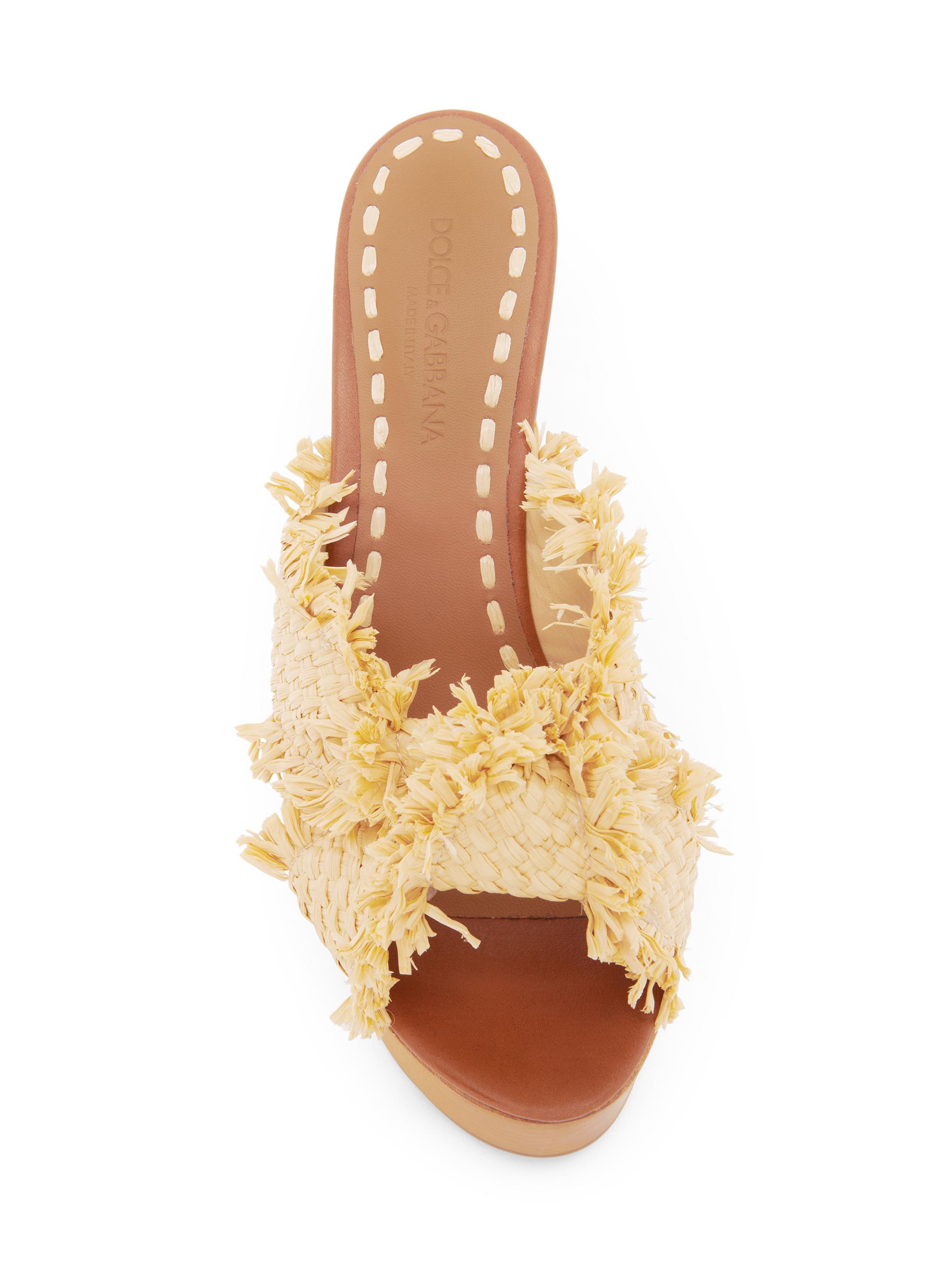 Dolce&Gabbana Knotted Raffia Platform Sandals | Saks Fifth Avenue
