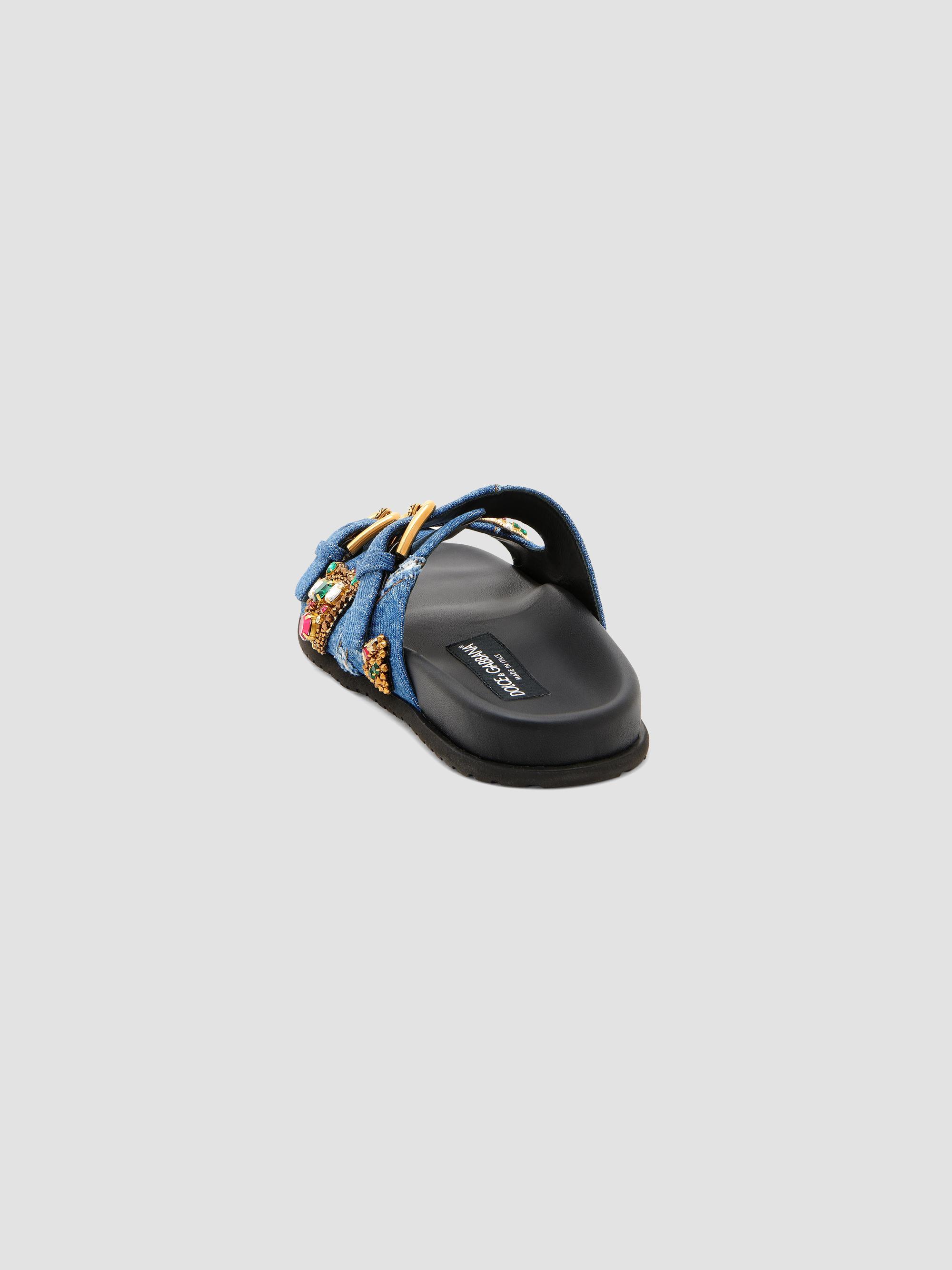 Dolce&Gabbana Like a Virgin Embellished Denim Sandals | Saks Fifth