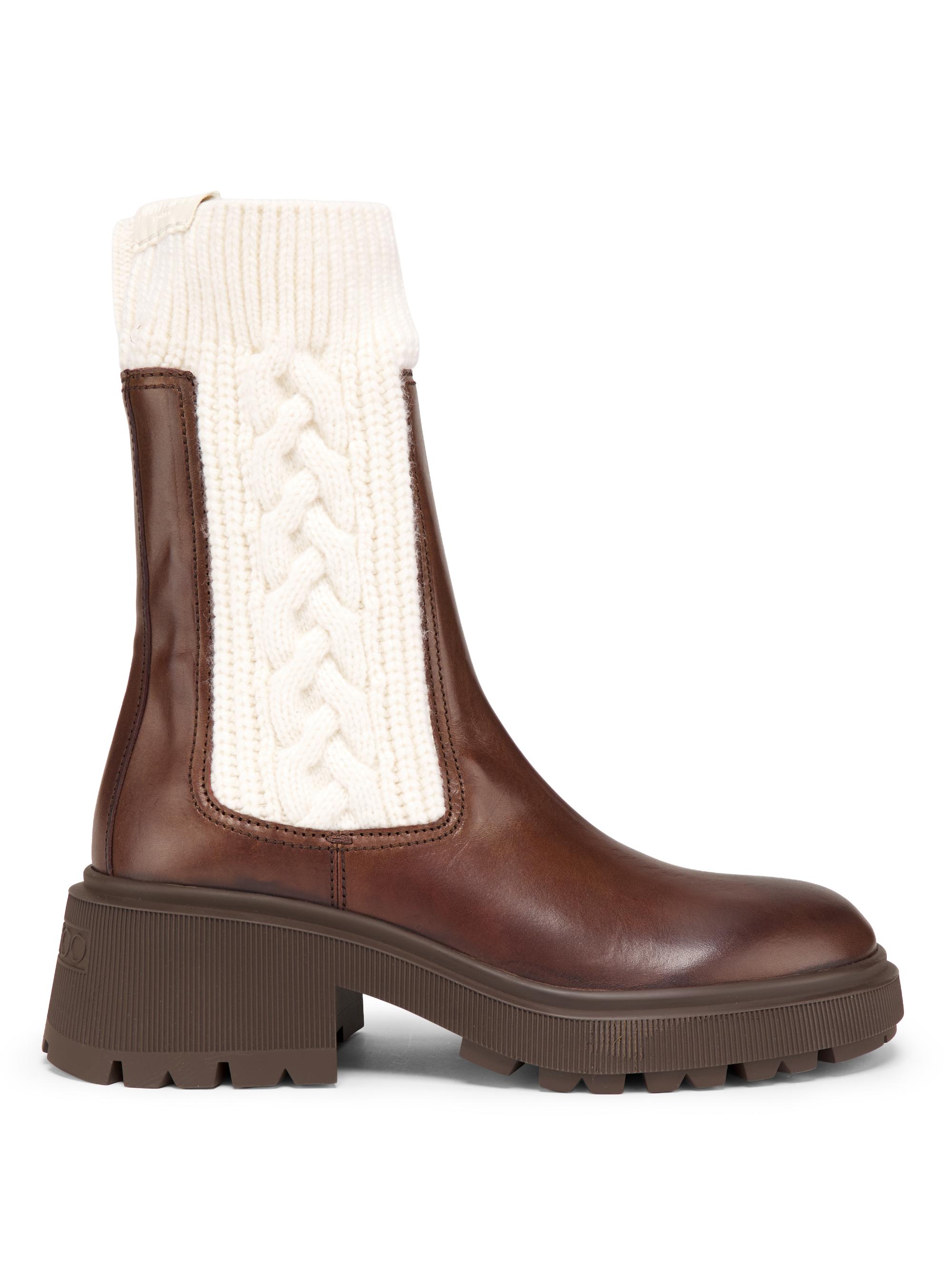 Jimmy Choo Women's Tamia 70MM Leather Ankle Boots - Chocolate Latte