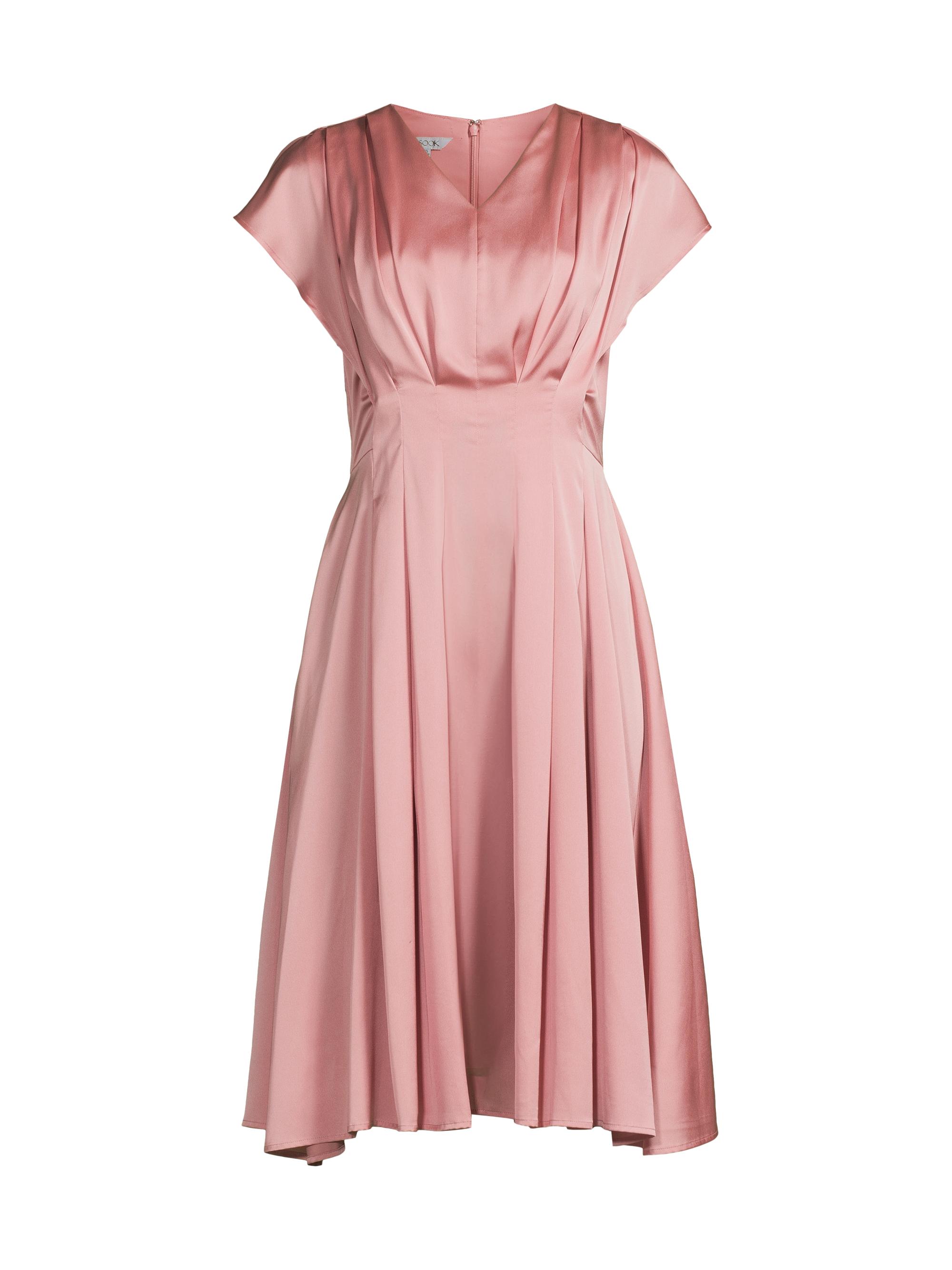 Misook Women's Charmeuse Flutter-Sleeve Dress - Light Honey Suckle