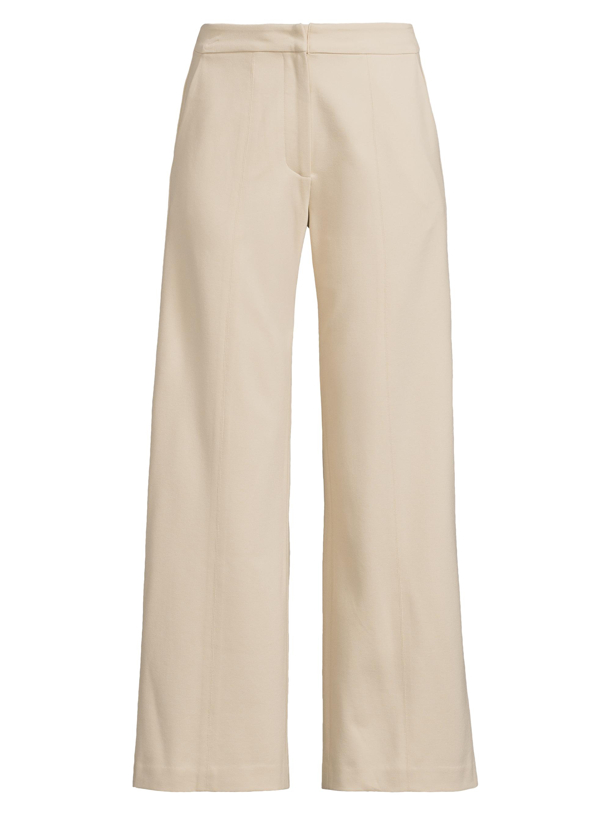 Misook Women's LuxeStretch Stretch-Cotton Wide-Leg Pants - Biscotti