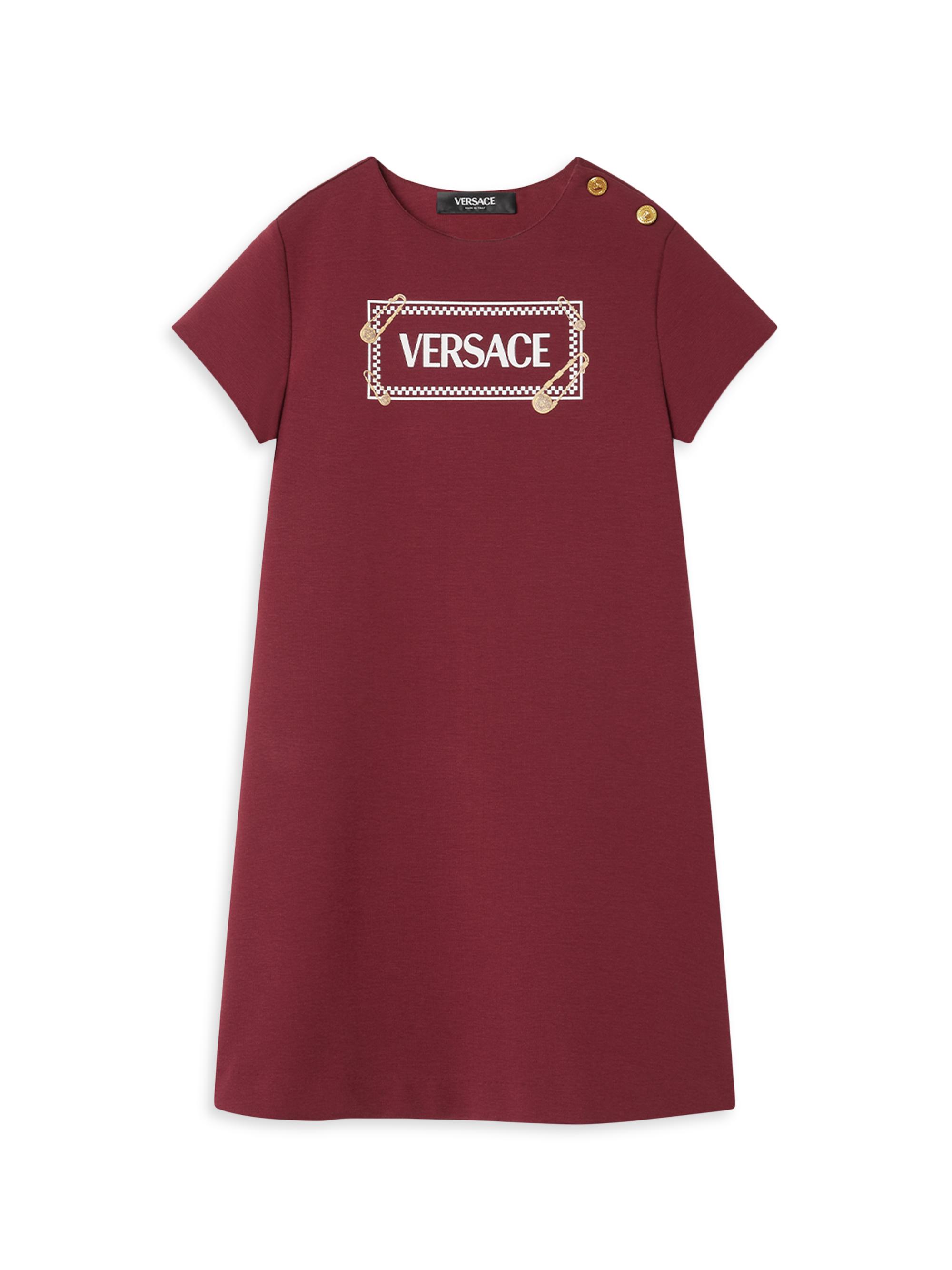 Versace Little Girl's & Girl's 90s Vintage Logo T-Shirt Dress - Garnet