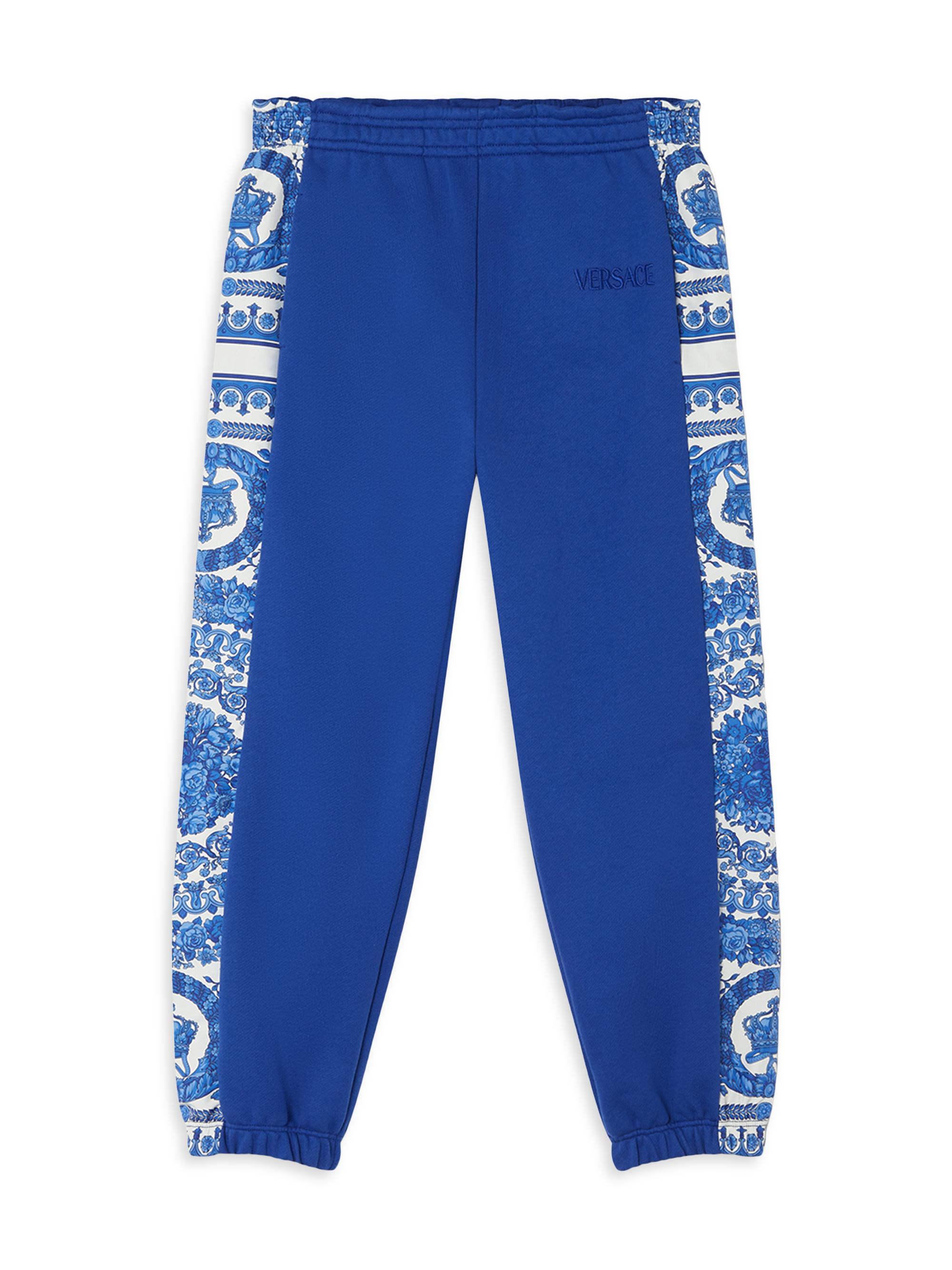 Versace Little Girl's & Girl's Barocco Foulard Fleece Joggers - Royal Blue