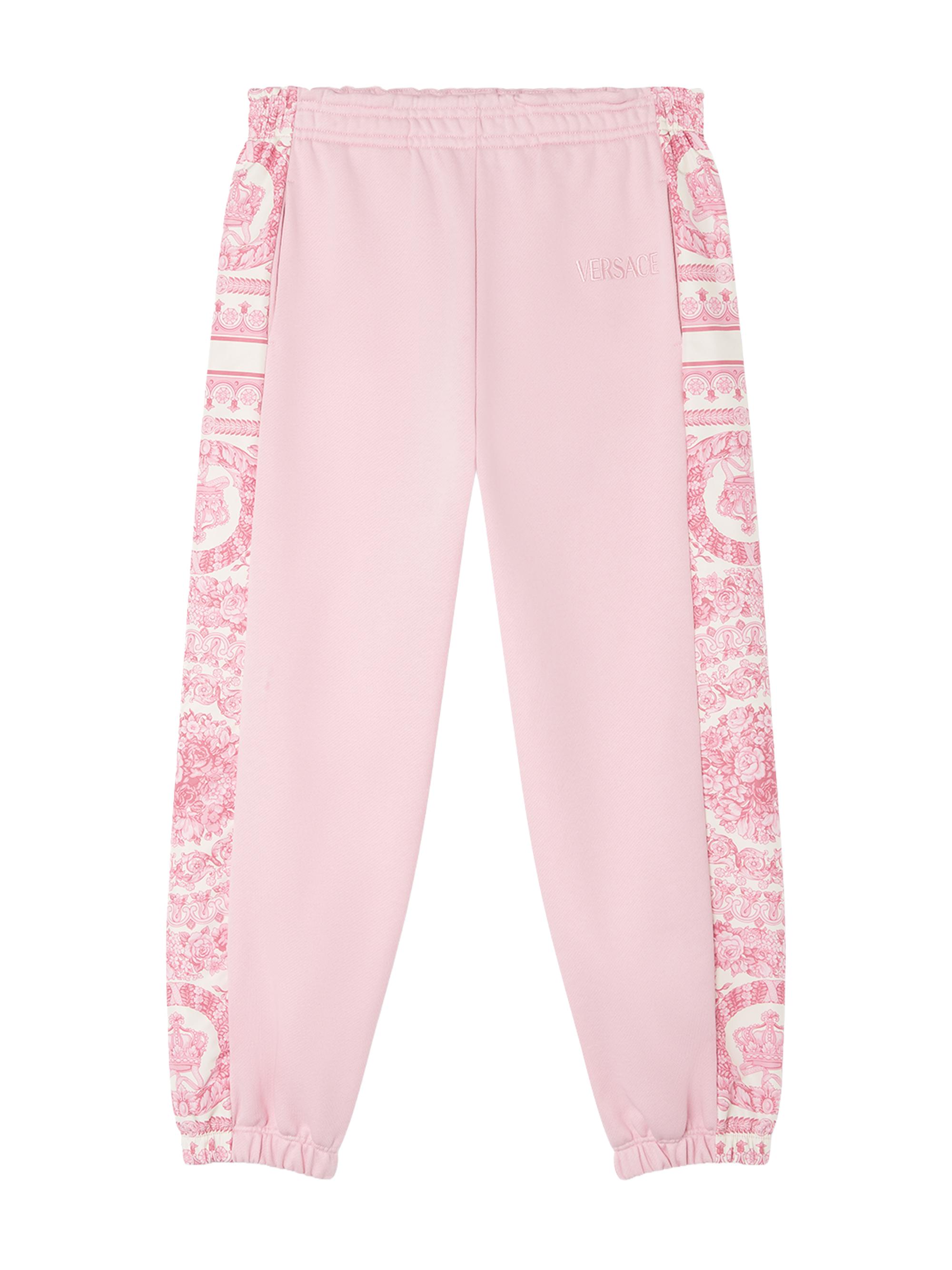 Versace Little Girl's & Girl's Barocco Foulard Fleece Sweatpants - Pink