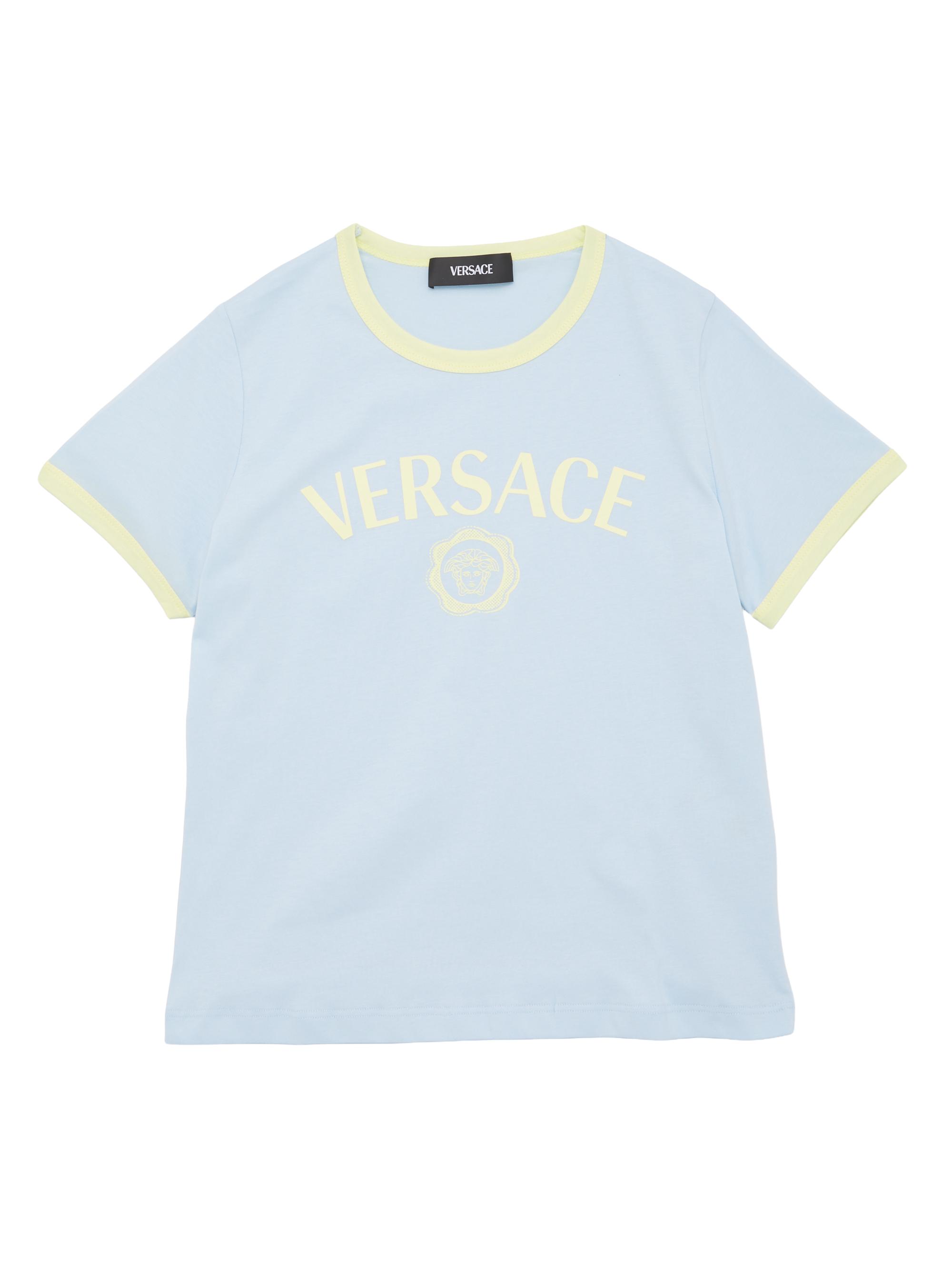 Versace Little Girl's & Girl's Medusa Logo T-Shirt - Blue Pale Yellow