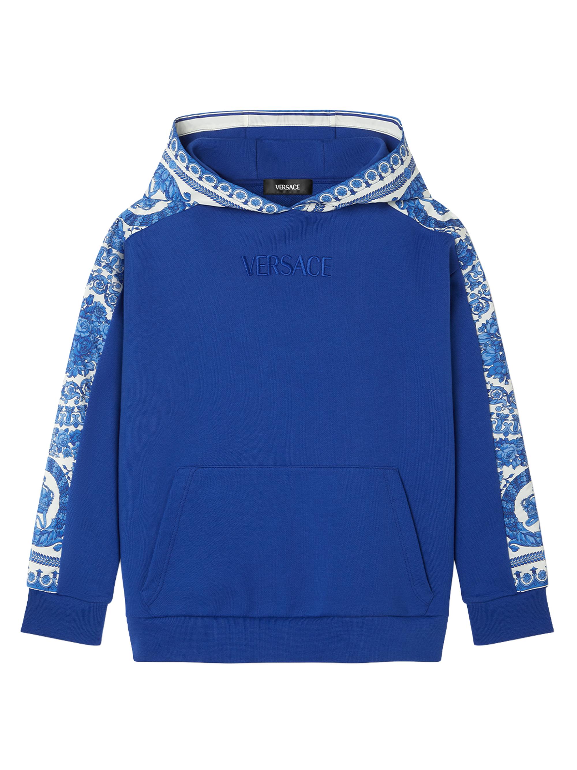 Versace Little Girl's & Girl's Logo Barocco Foulard Hoodie - Royal Blue