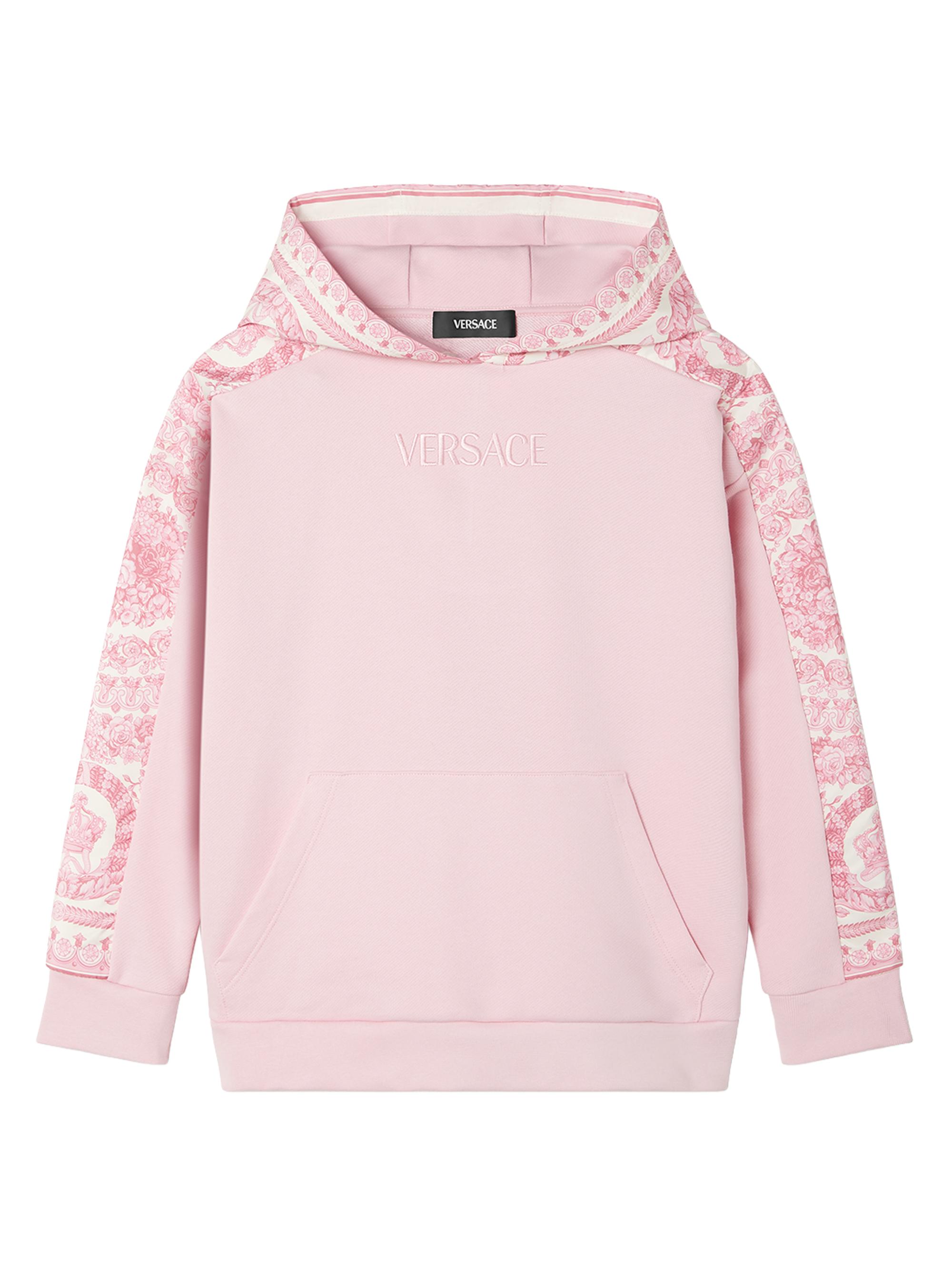Versace Little Girl's & Girl's Logo Barocco Foulard Fleece Hoodie - Pink
