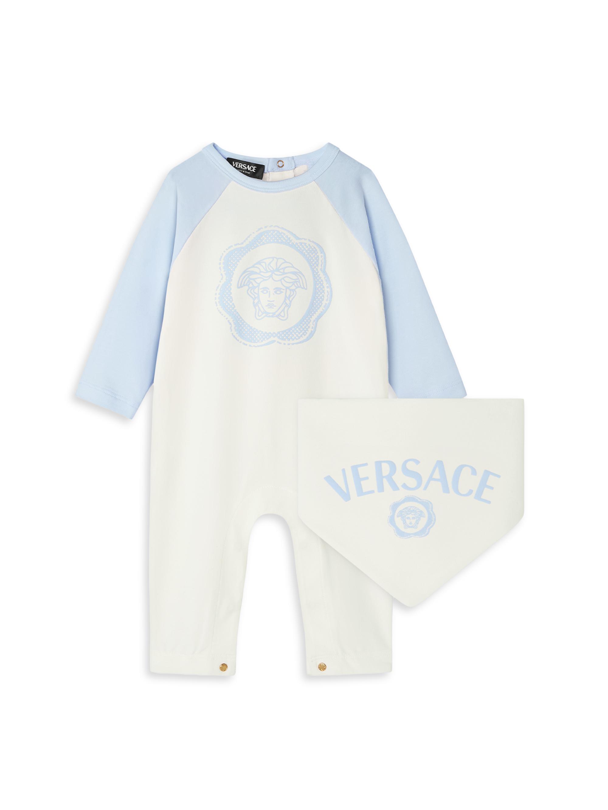 Versace Baby's 2-Piece Coveralls & Bib Set - Newborn Blue 9 Months