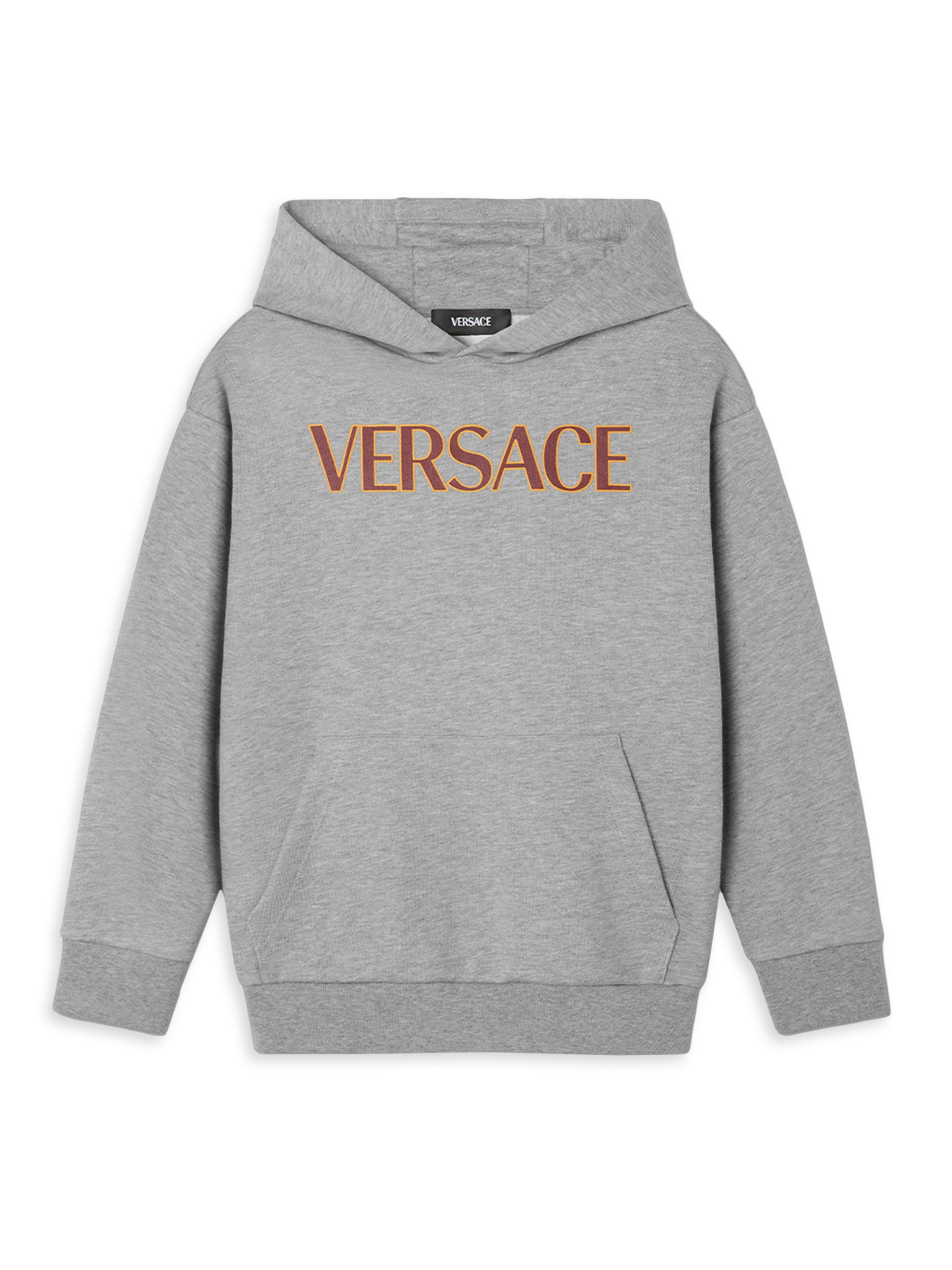 Versace Little Boy''s & Boy's Logo Fleece Hoodie - Grey