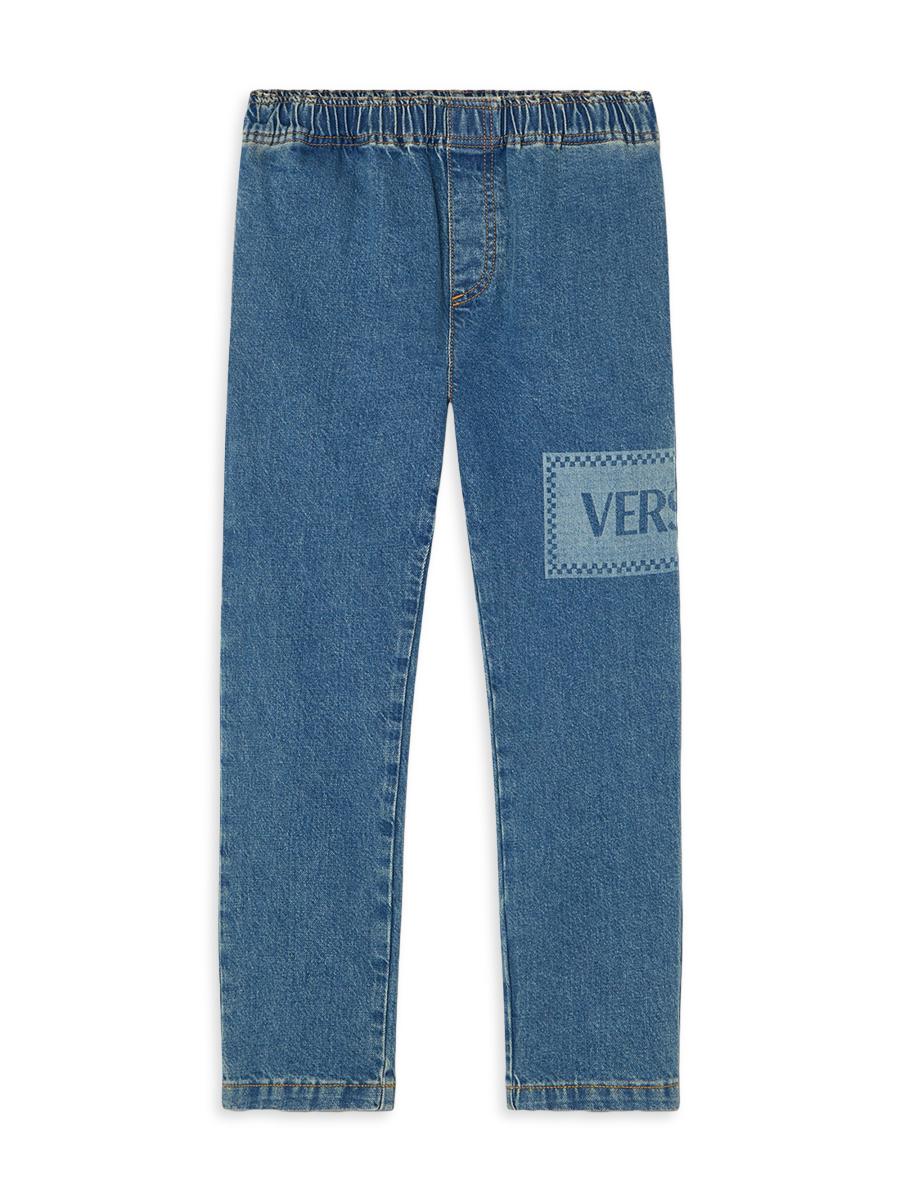 Versace Little Kid's & Kid's 90s Vintage Logo Denim Pants In Blue