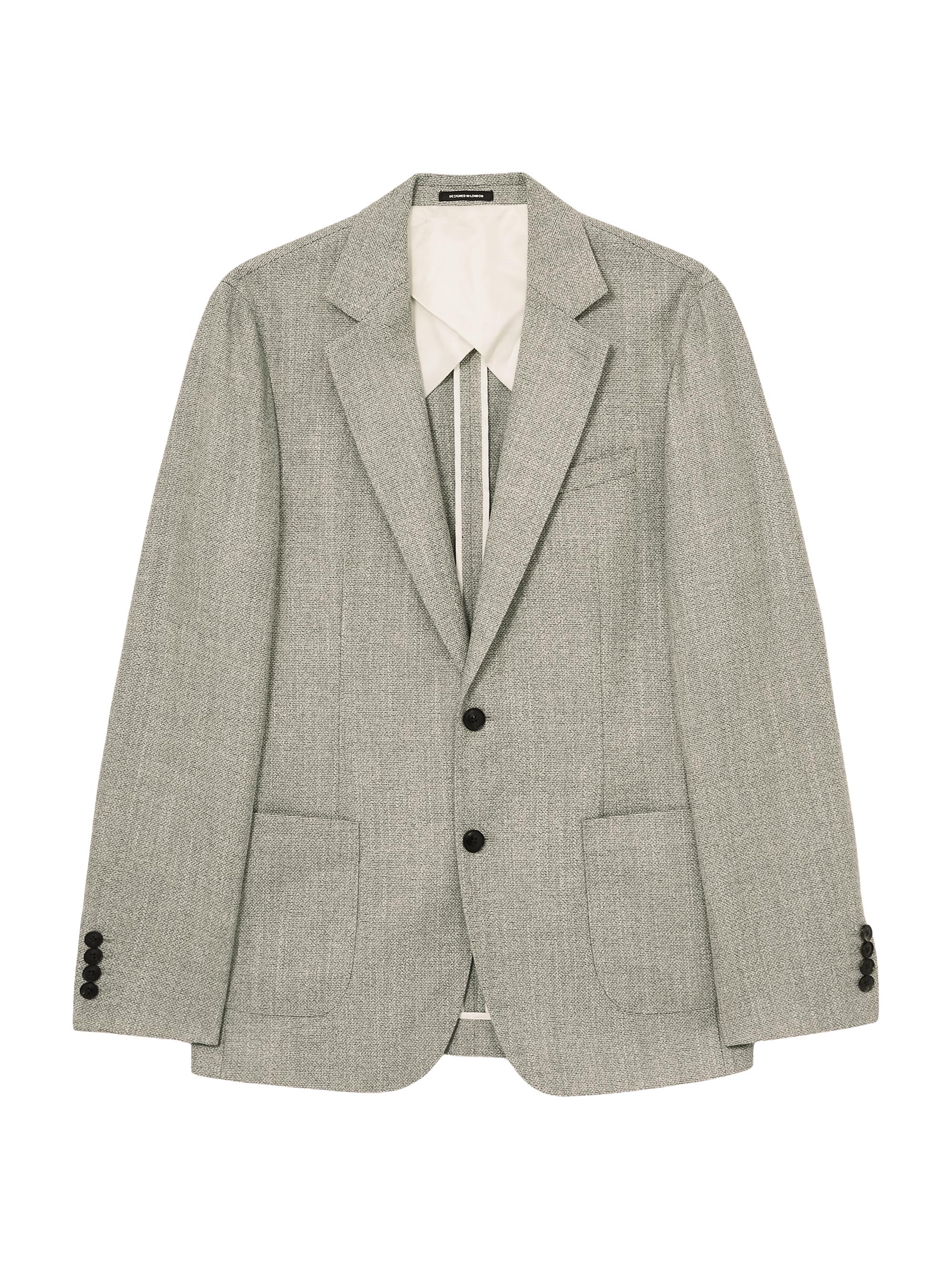 Reiss Men's Textured Wool-Blend Single-Breasted Blazer - Sage Green