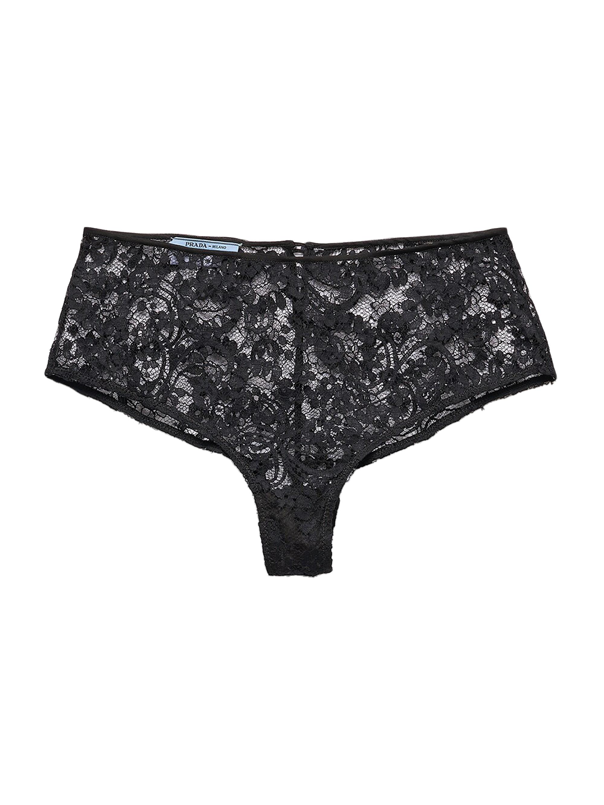 Prada Women's Lace Hipster Panties - Black