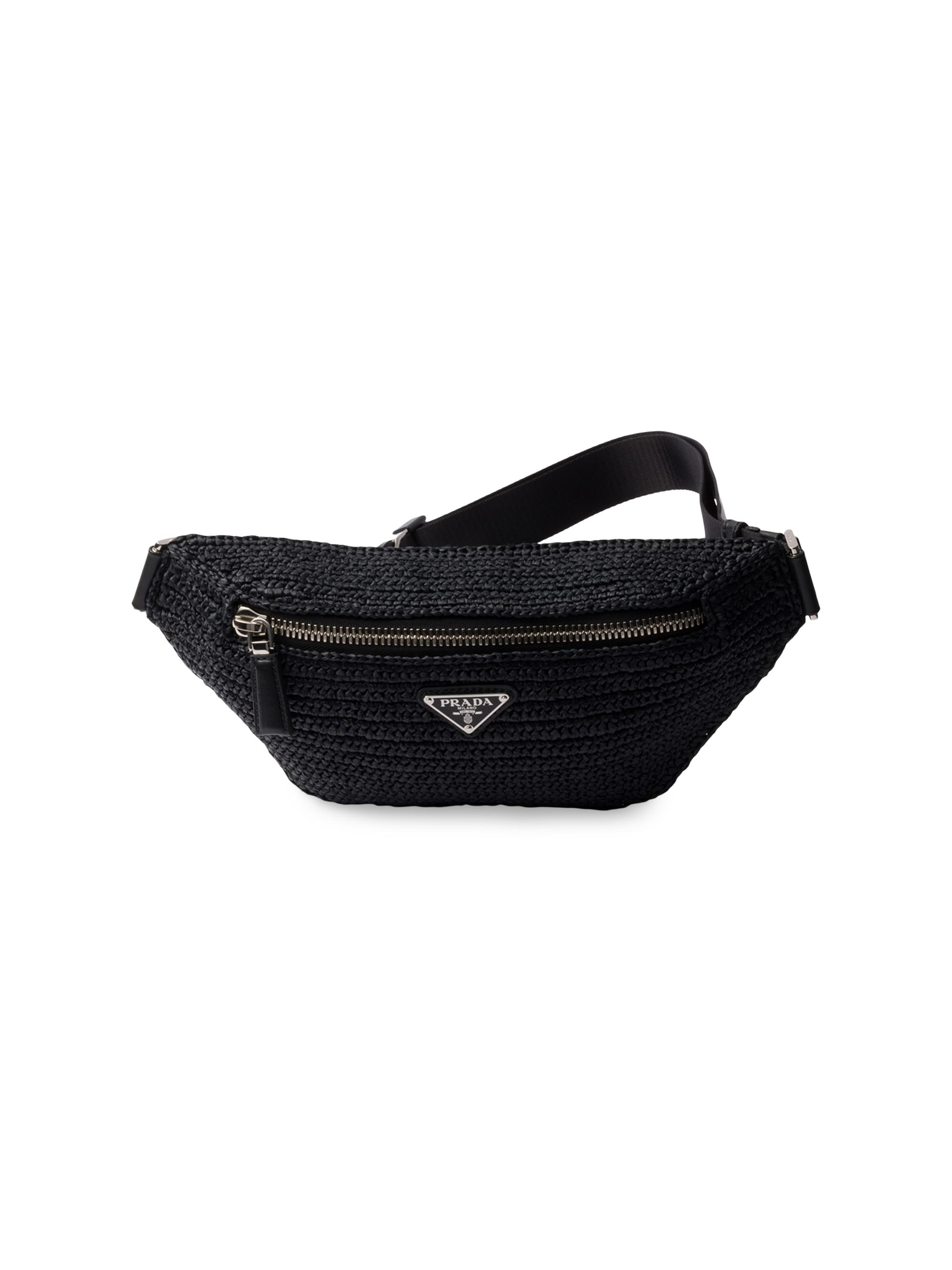 Prada Men's Crochet Belt Bag - Black