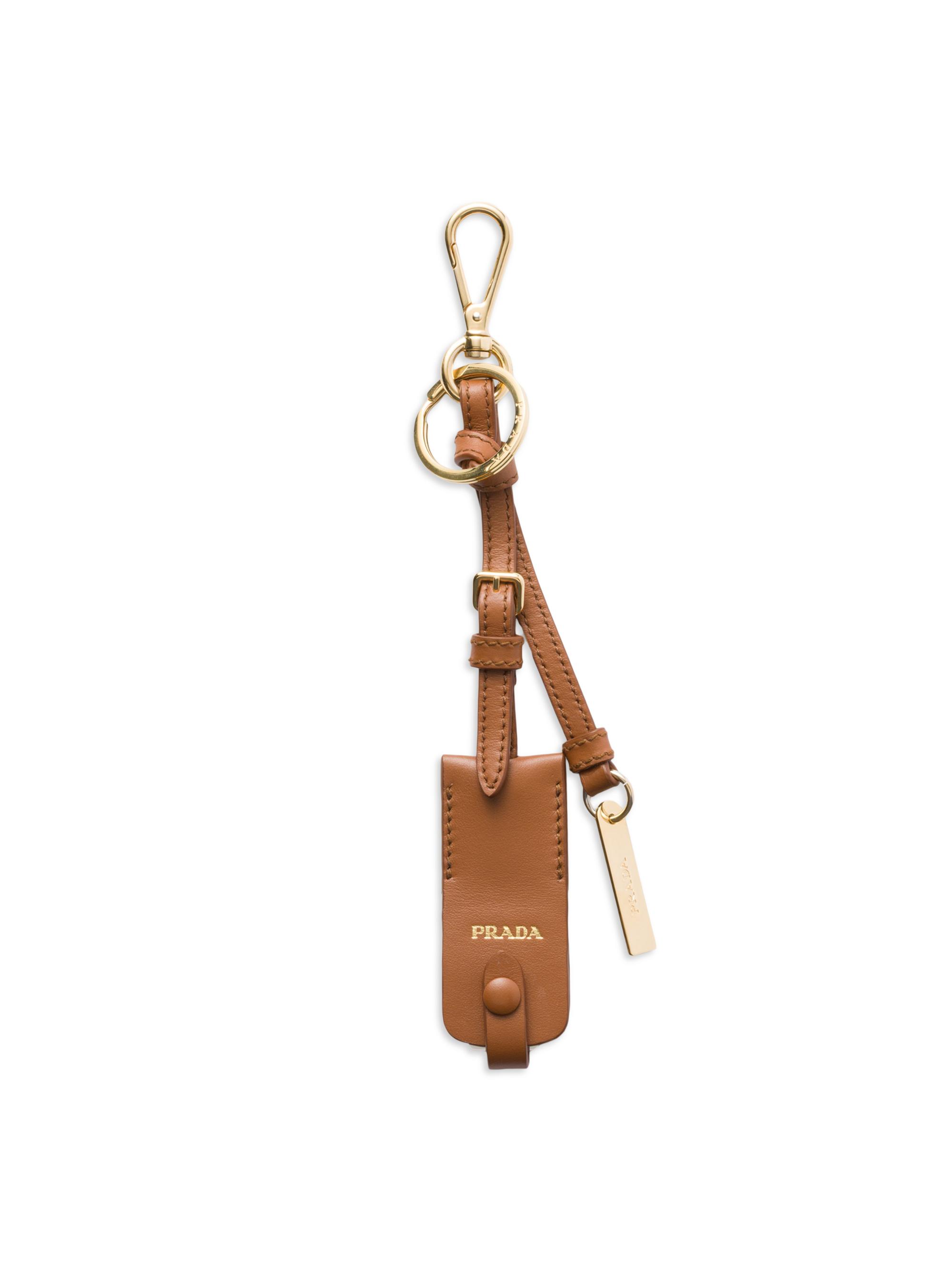 Prada Women's Leather Mirror Case Pendant - Brown | Thumbnail 3