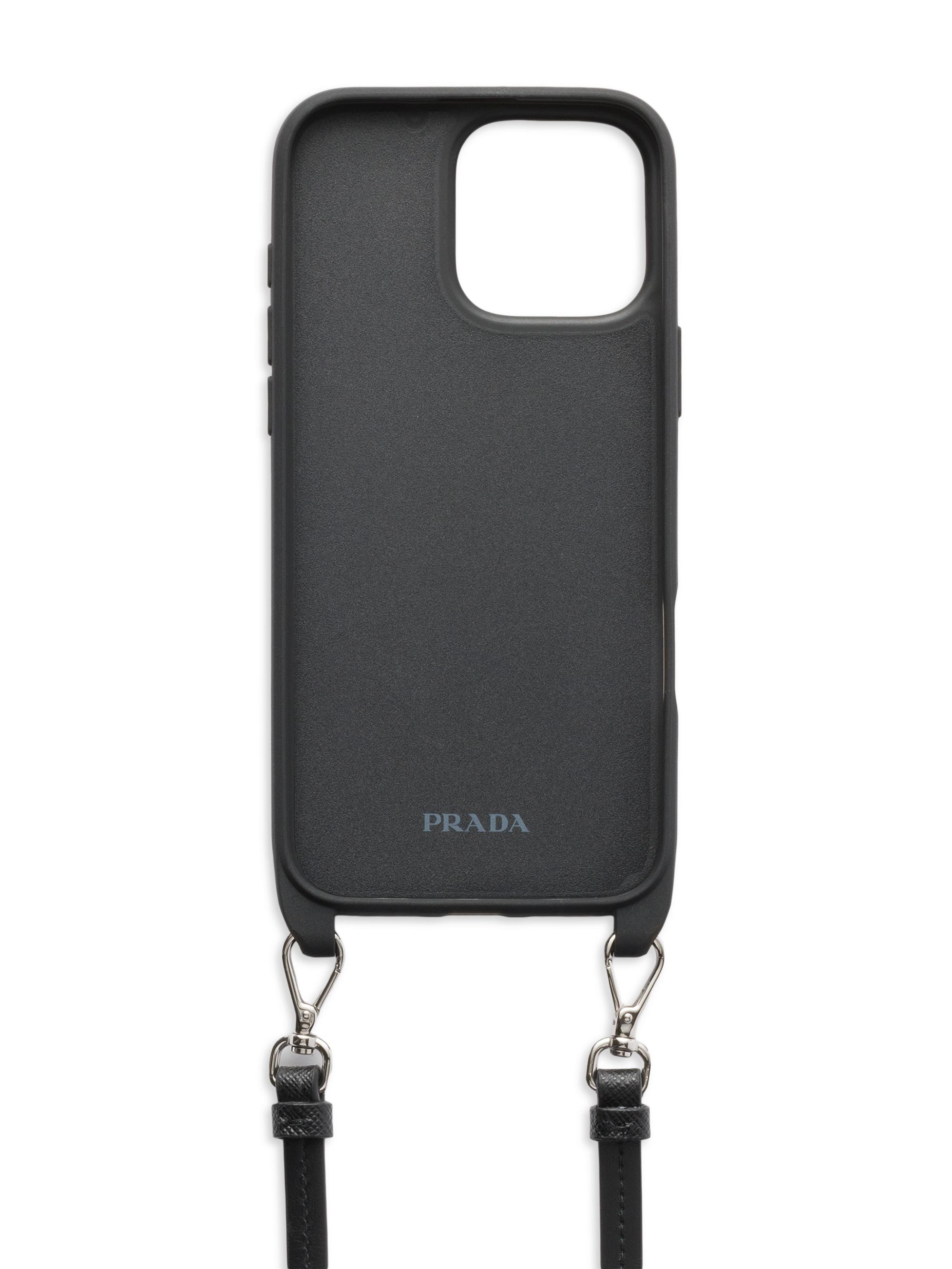 Prada Saffiano and Crocodile Leather Cover For iPhone 16 Pro Max