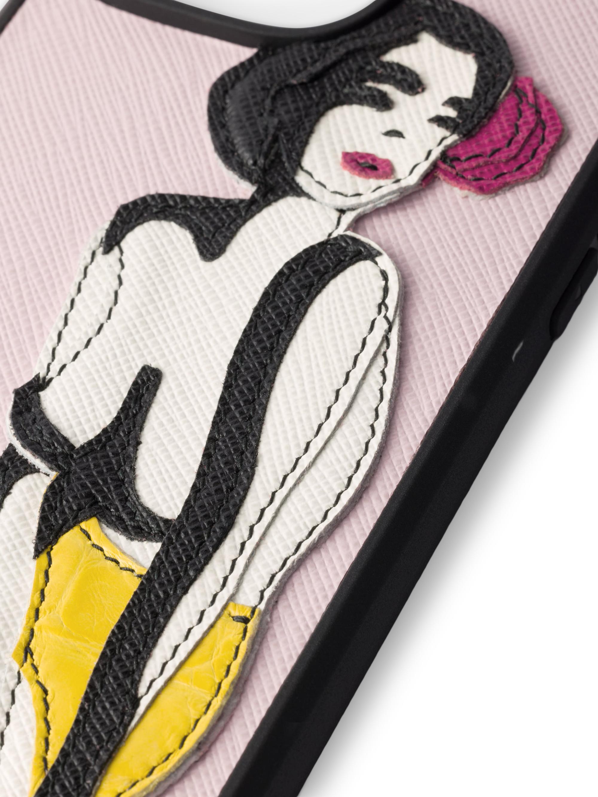 Prada Saffiano and Crocodile Leather Cover For iPhone 16 Pro Max