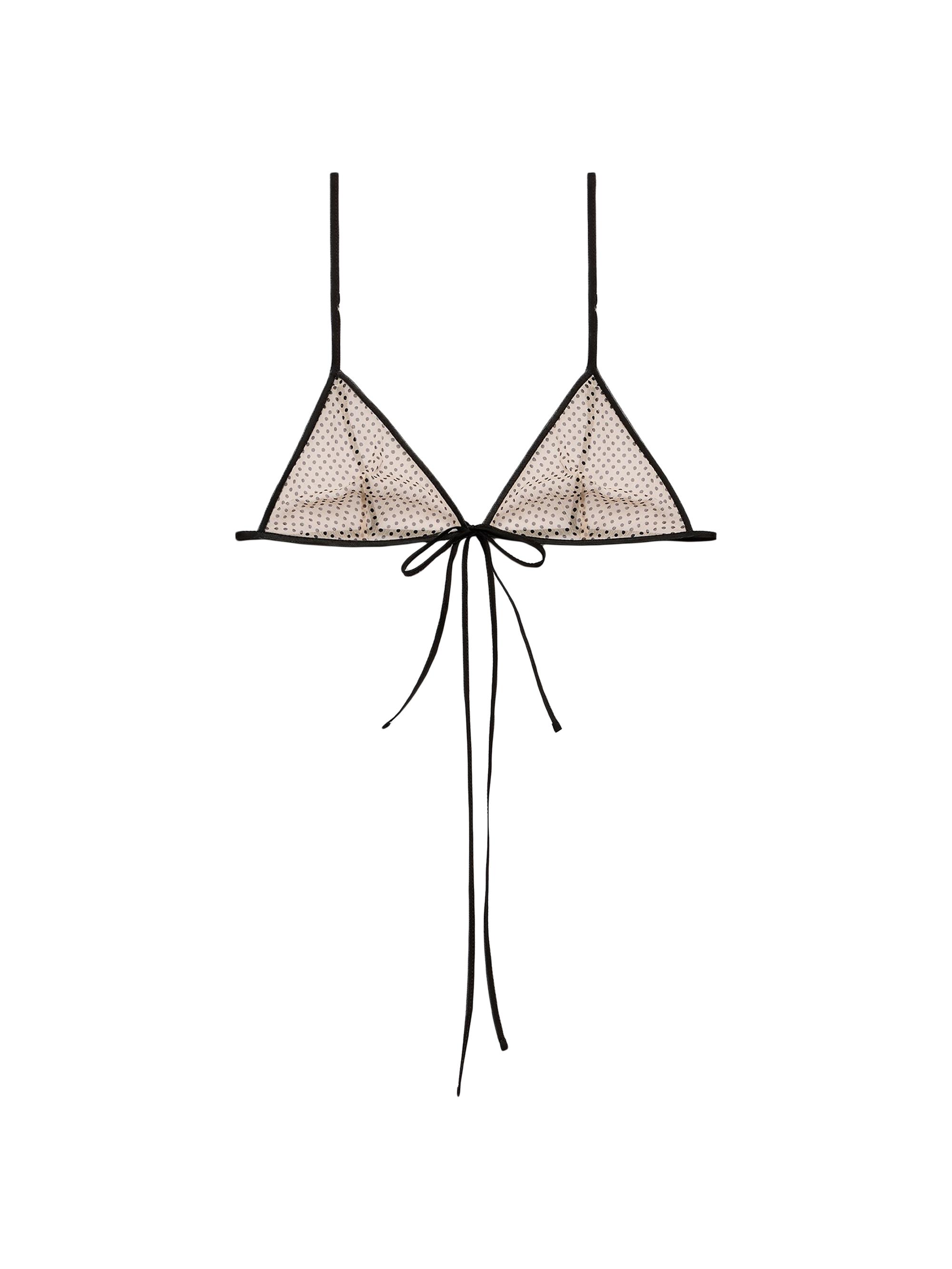 Prada Women's Polka-Dot Silk Chiffon Bra Top - Pink