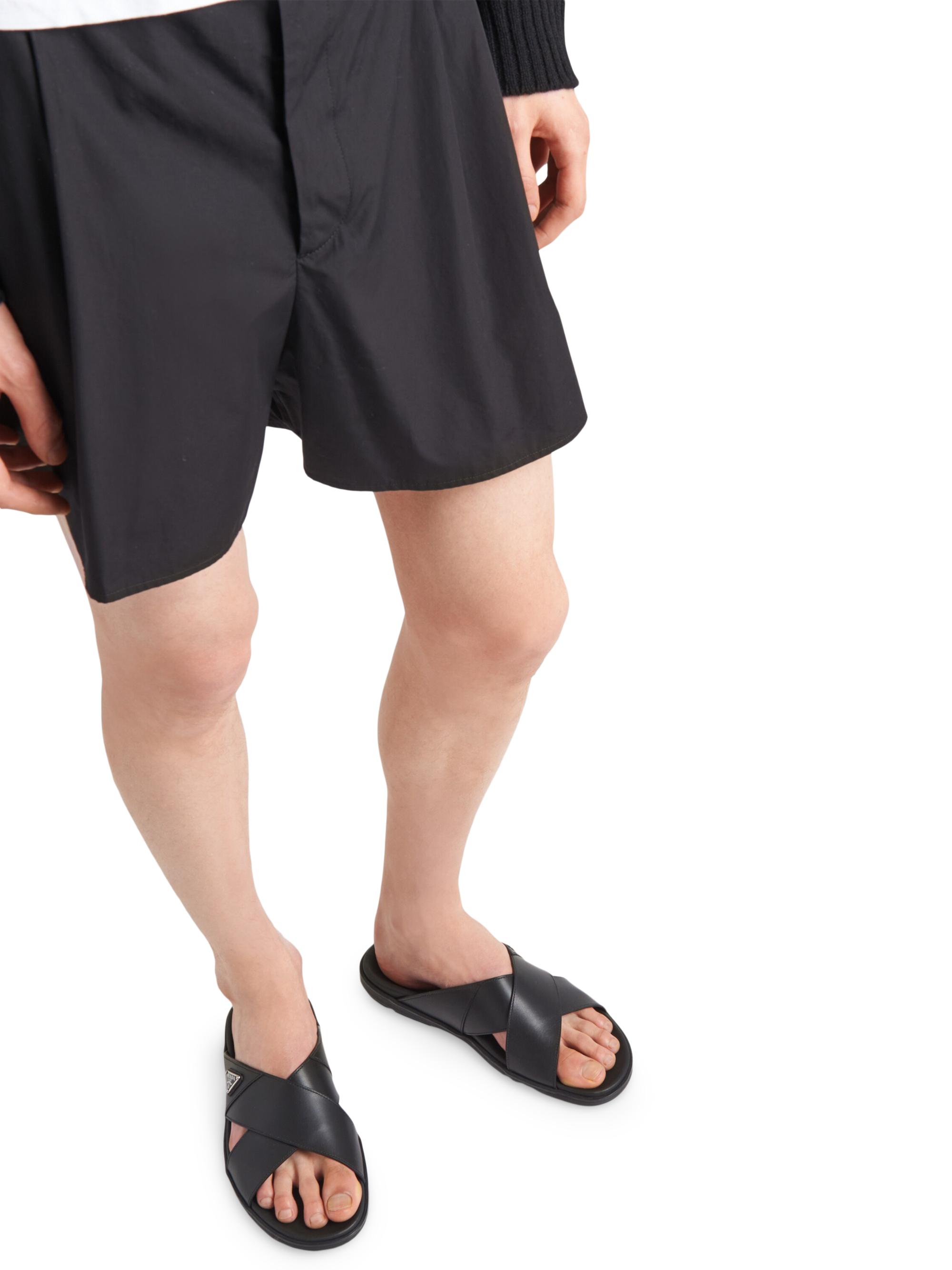 Prada Leather Crisscross Slides | Saks Fifth Avenue
