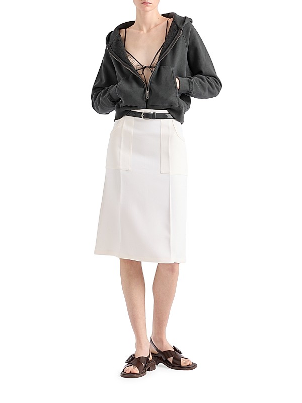 Shop Prada Cotton Zipper Hoodie | Saks Fifth Avenue Shop Prada Cotton Zipper Hoodie | Saks Fifth Avenue