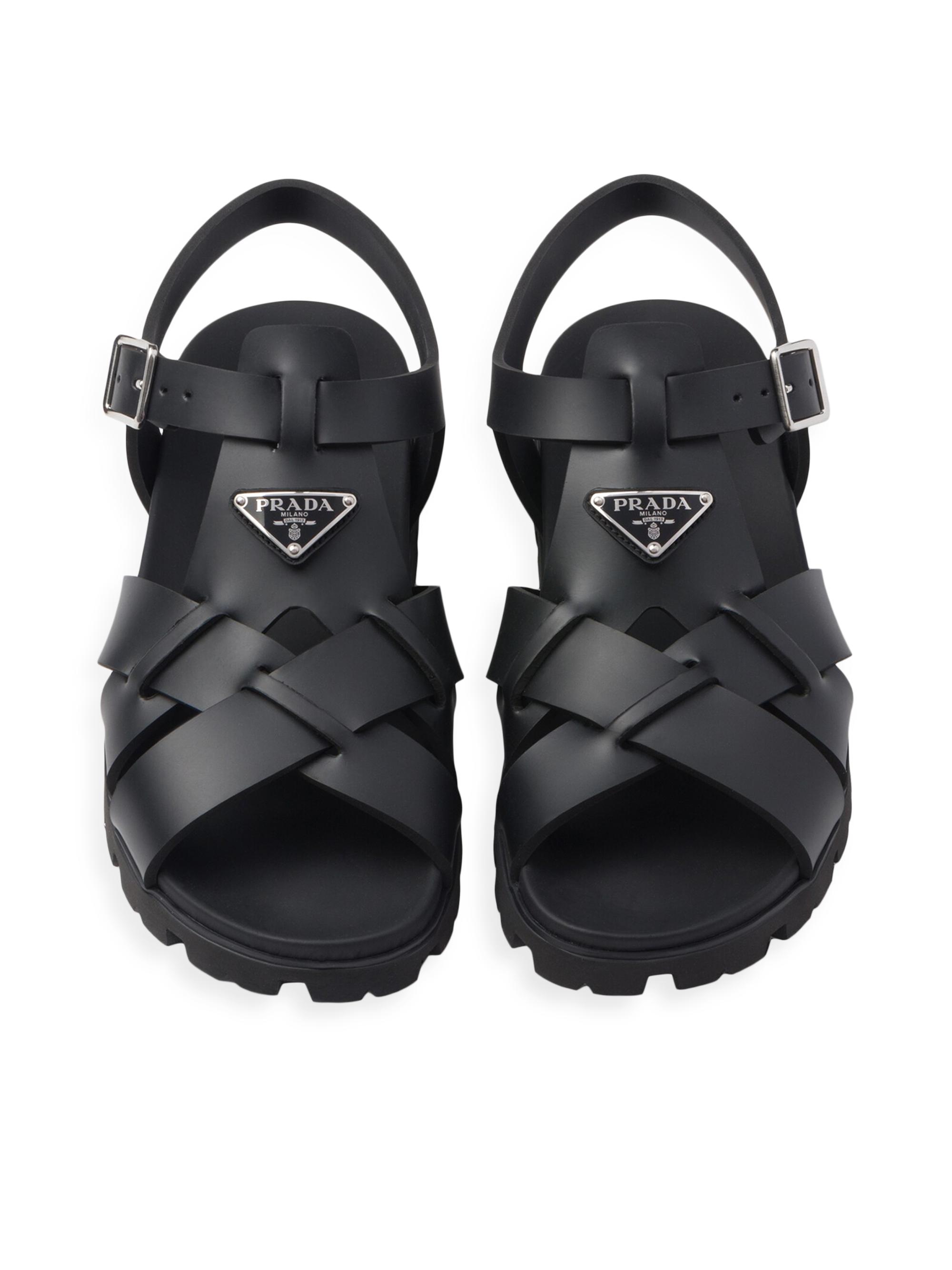 Prada Crisscross Rubber Sandals | Saks Fifth Avenue