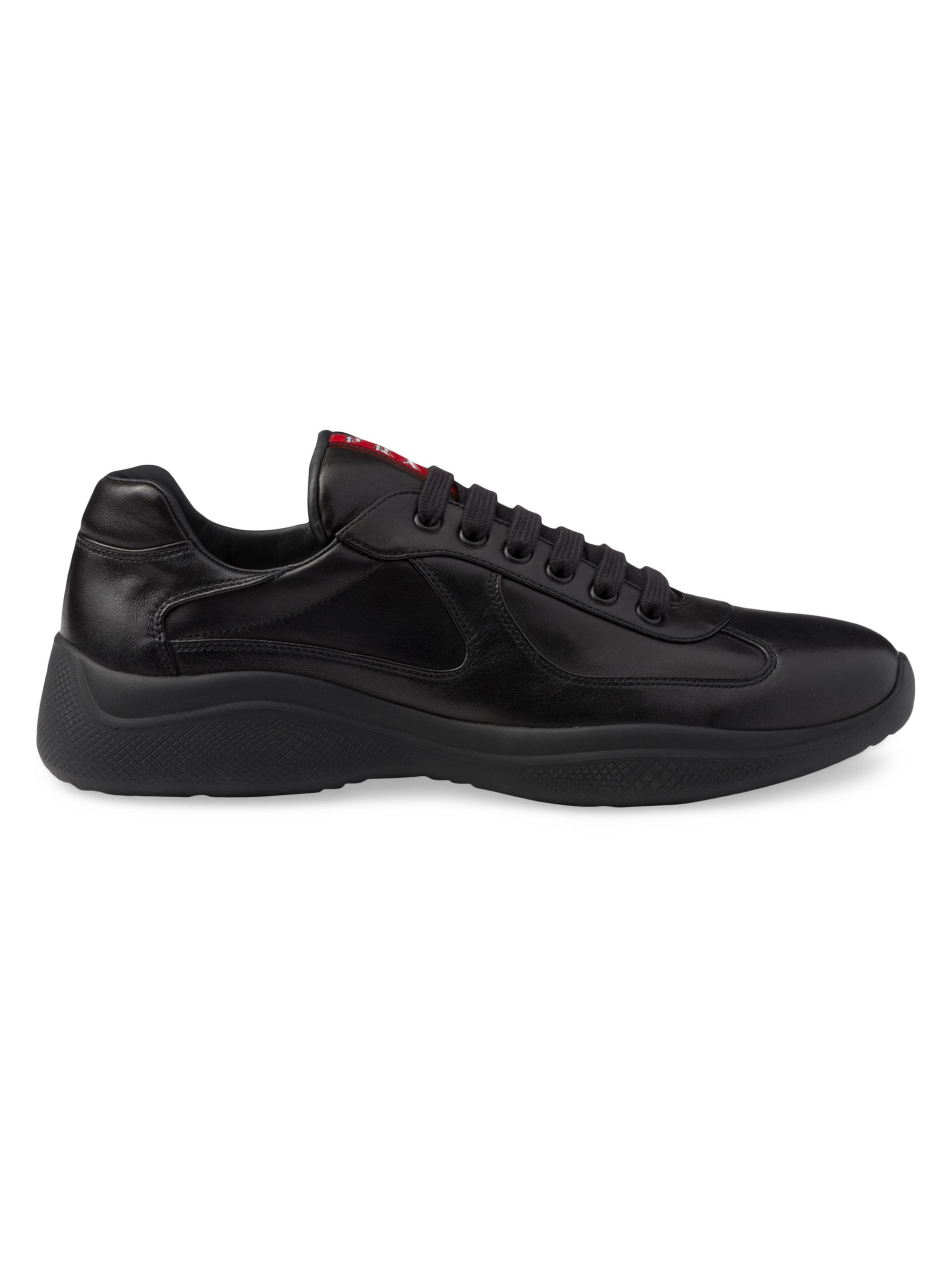靴 PRADA SPORT LEATHER NYLON SHOES 8 Prada Leather and Re-Nylon Sneakers | Saks Fifth Avenue