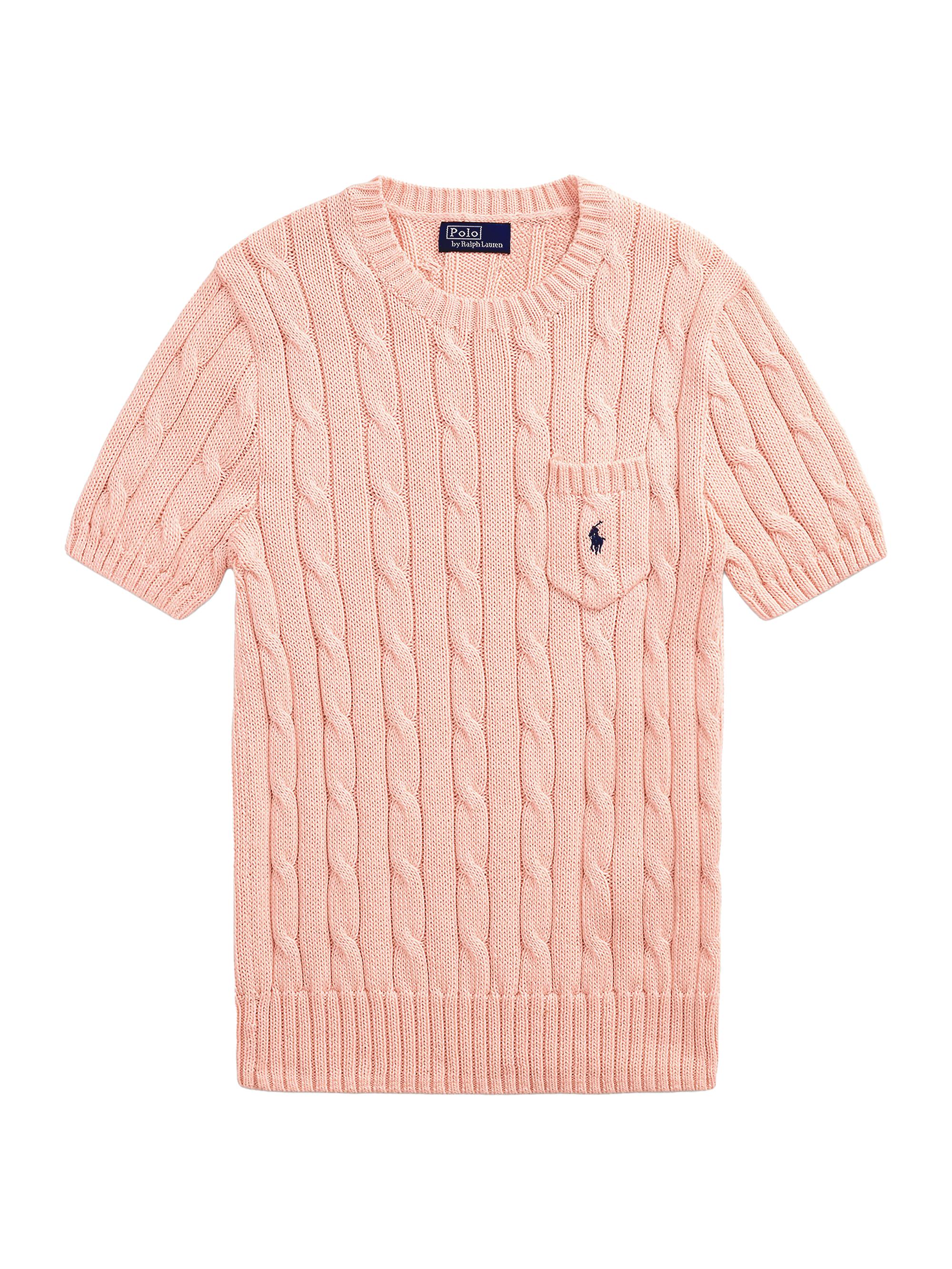 Polo Ralph Lauren Women's Cable-Knit Cotton Short-Sleeve Sweater - Celadon