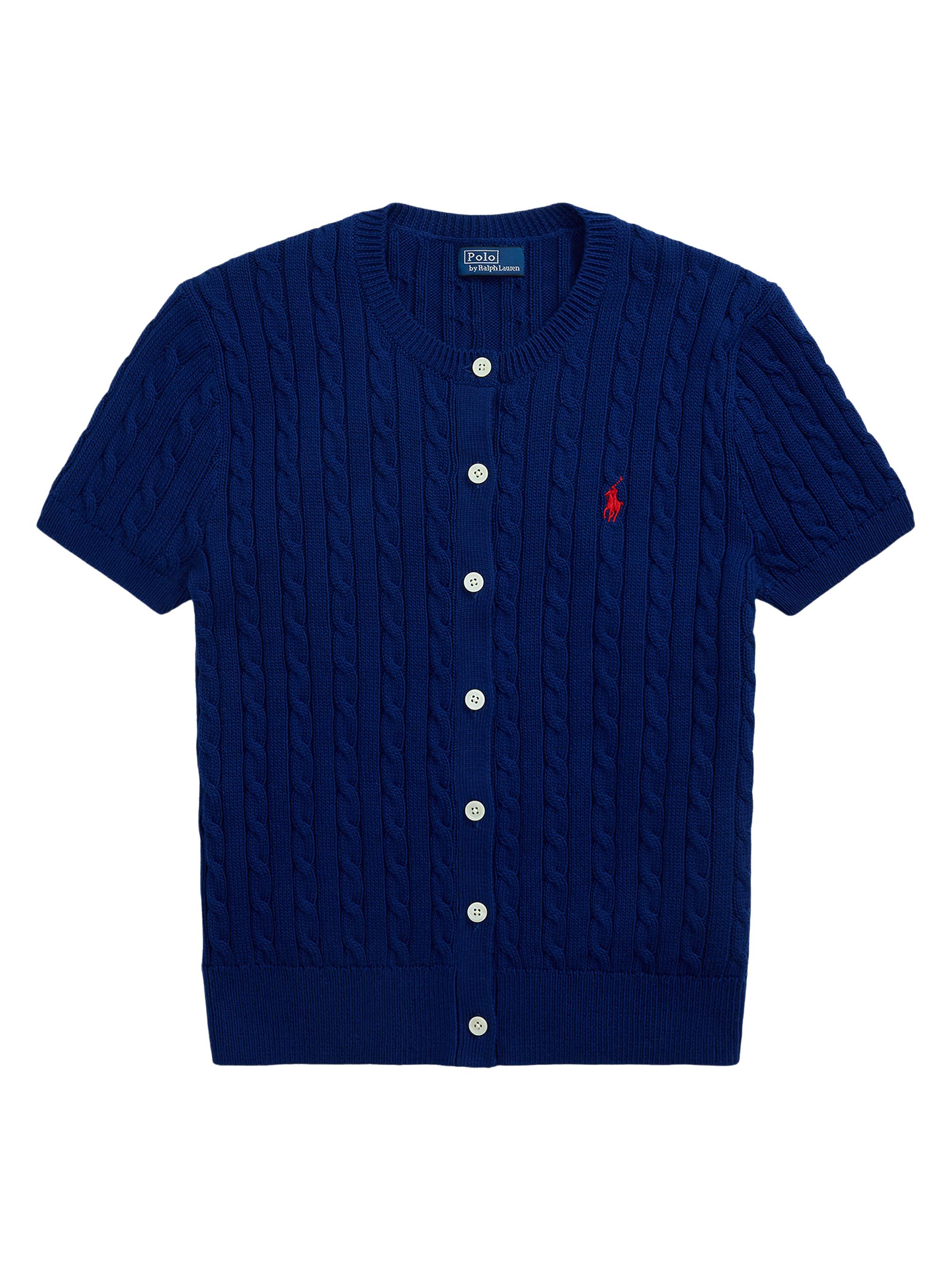 Polo Ralph Lauren Women's Cotton Short-Sleeve Cardigan - Harrison Blue