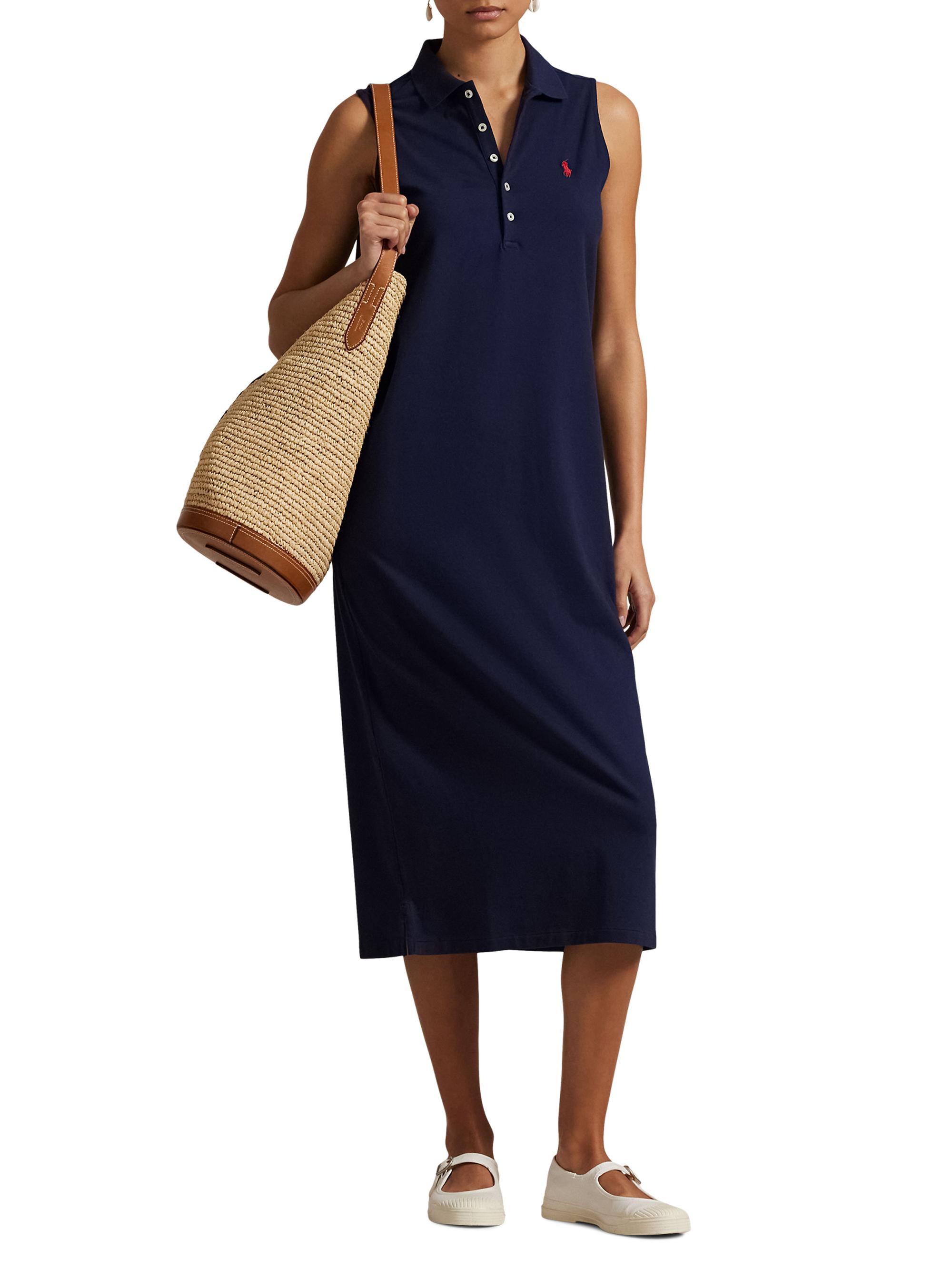 ralph lauren stretch cotton midi dress Buy Lauren Ralph Lauren Lighthouse Navy Curve Munzie Rib Knit Stretch  Cotton Midi Dress from Next USA