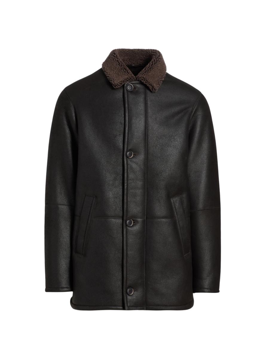 SAKS FIFTH AVENUE カーコート　レザー　イタリア製　カシミヤ 0400022806359?wid=900