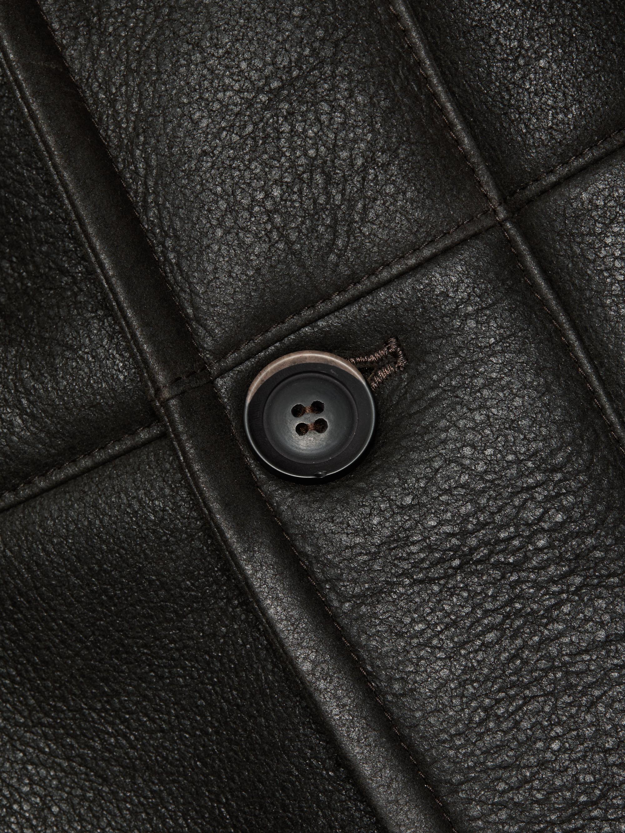 SAKS FIFTH AVENUE カーコート　レザー　イタリア製　カシミヤ Saks Fifth Avenue COLLECTION Shearling Car Coat | Saks Fifth Avenue
