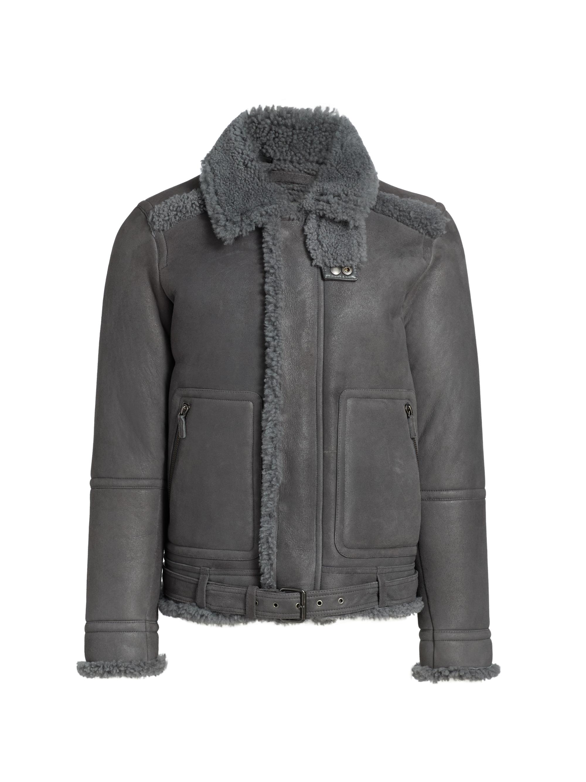Saks Fifth Avenue Men's COLLECTION Shearling Moto Bomber Jacket - Grey