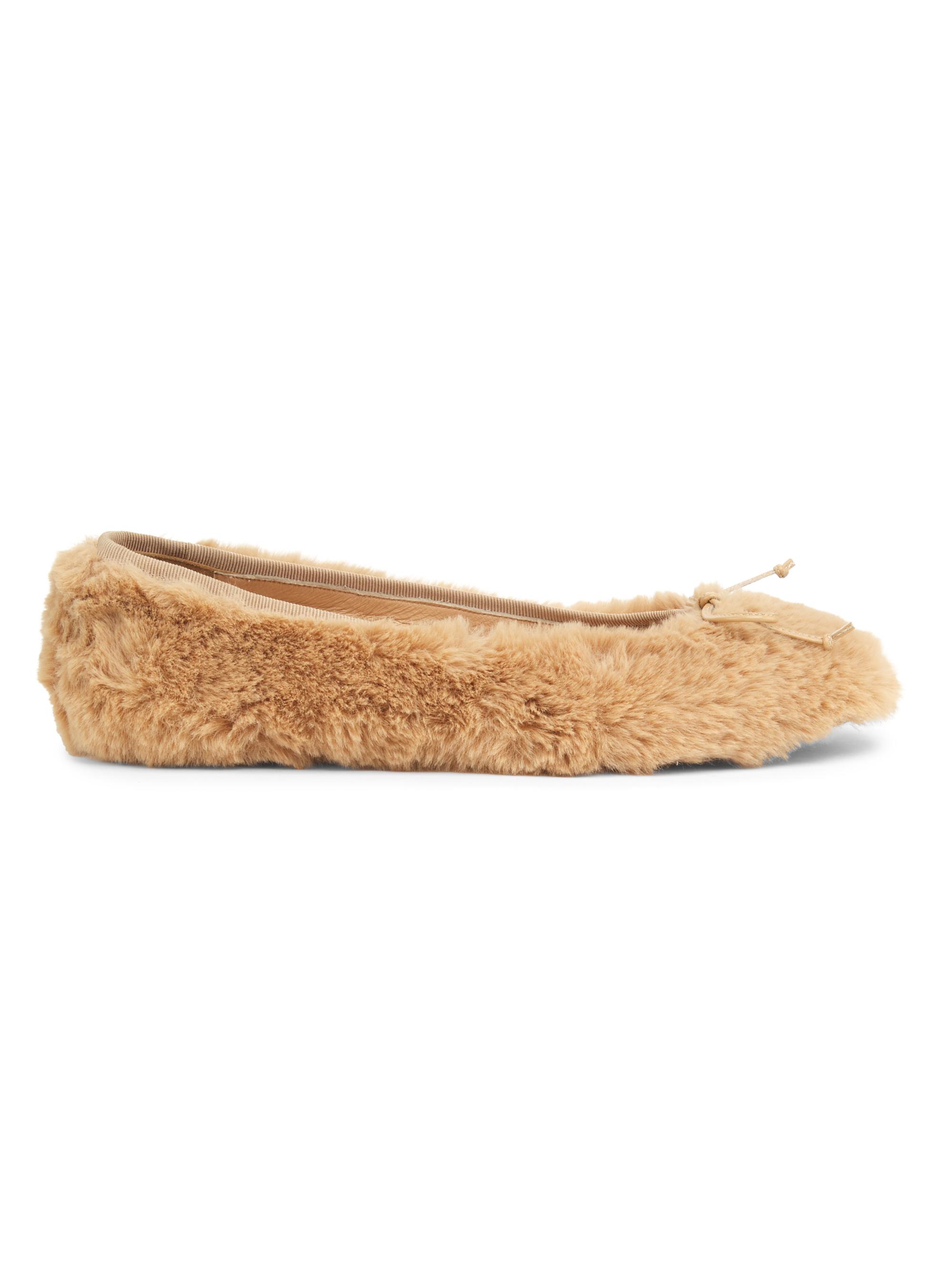 Odissì Women's Lou Faux Fur Ballet Flats - Tan | Thumbnail 7