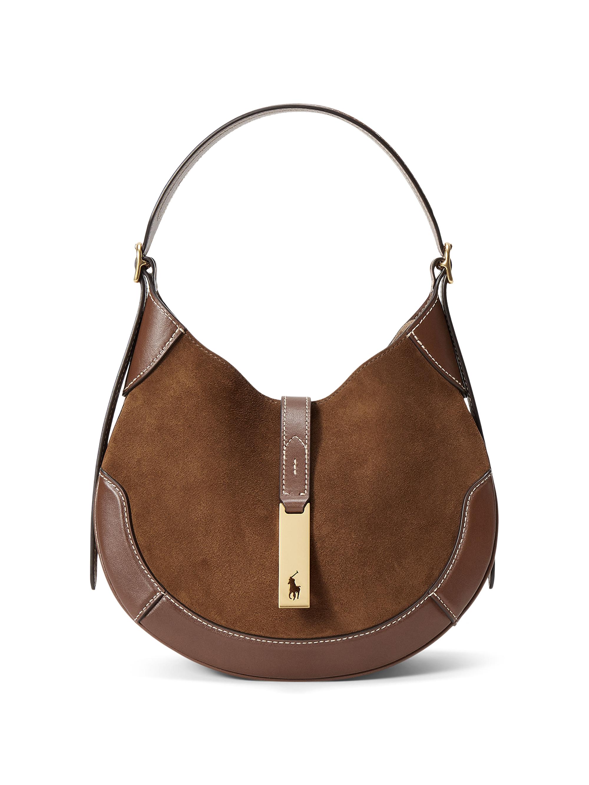 Polo Ralph Lauren Women's Polo ID Leather-Suede Hobo Bag - Cinnamon And Cuoio