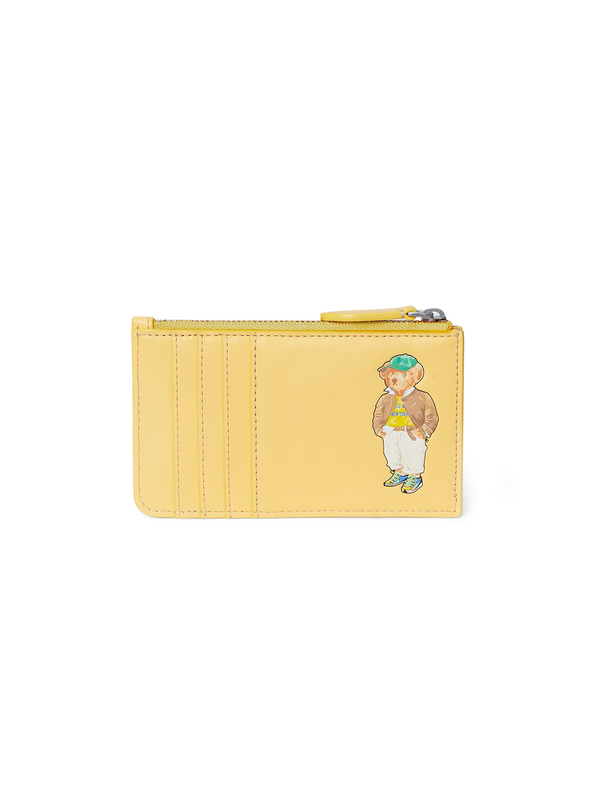 Polo Ralph Lauren Women's Bear Leather Card Case - Lemon Meringue