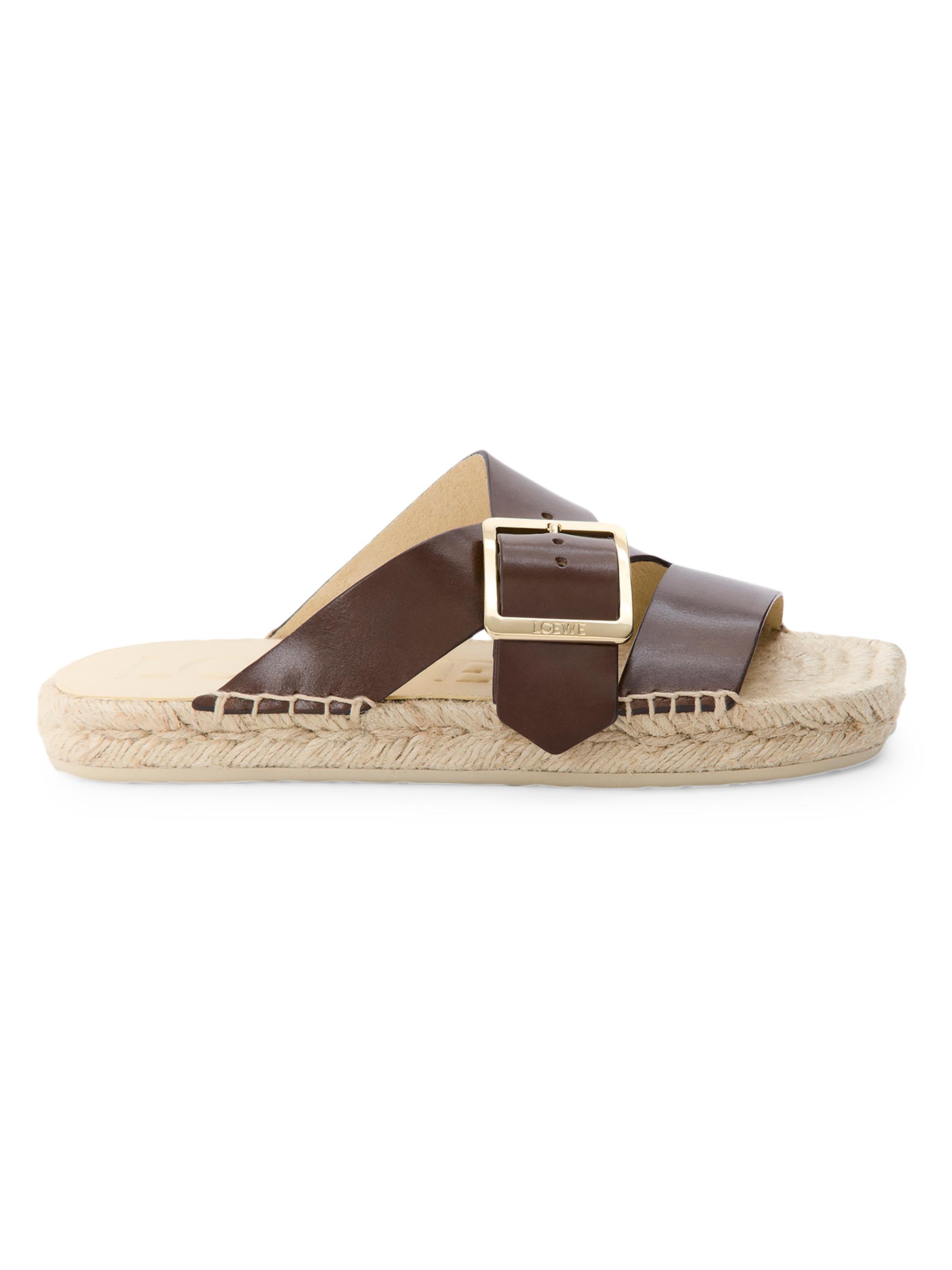 LOEWE Women's  x Paula's Ibiza Petal Woven Leather Espadrilles - Brown