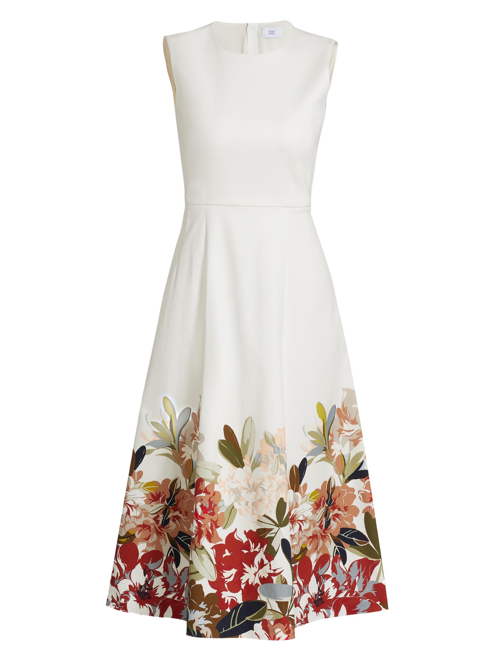 Adam Lippes Women's Eloise Floral Cotton-Twill Midi-Dress - White Multi