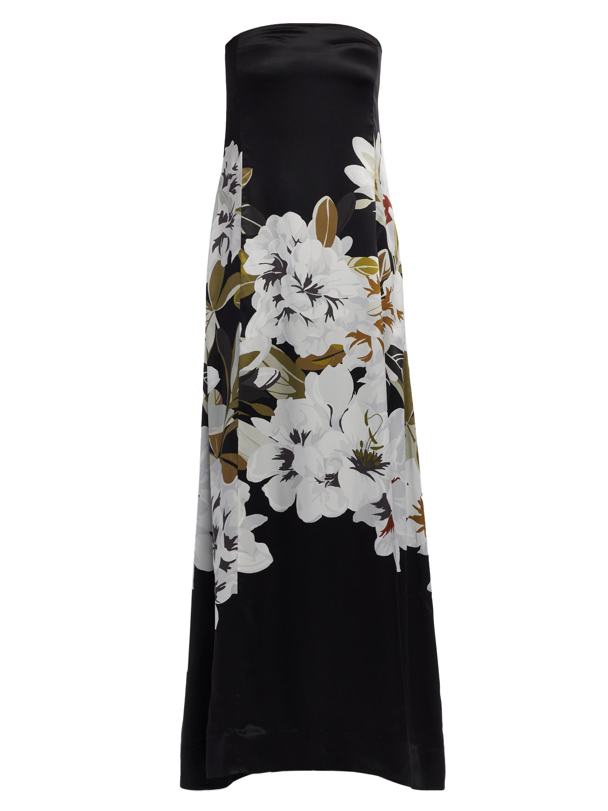 Adam Lippes Women's Marais Floral Silk Charmeuse Dress - Black White